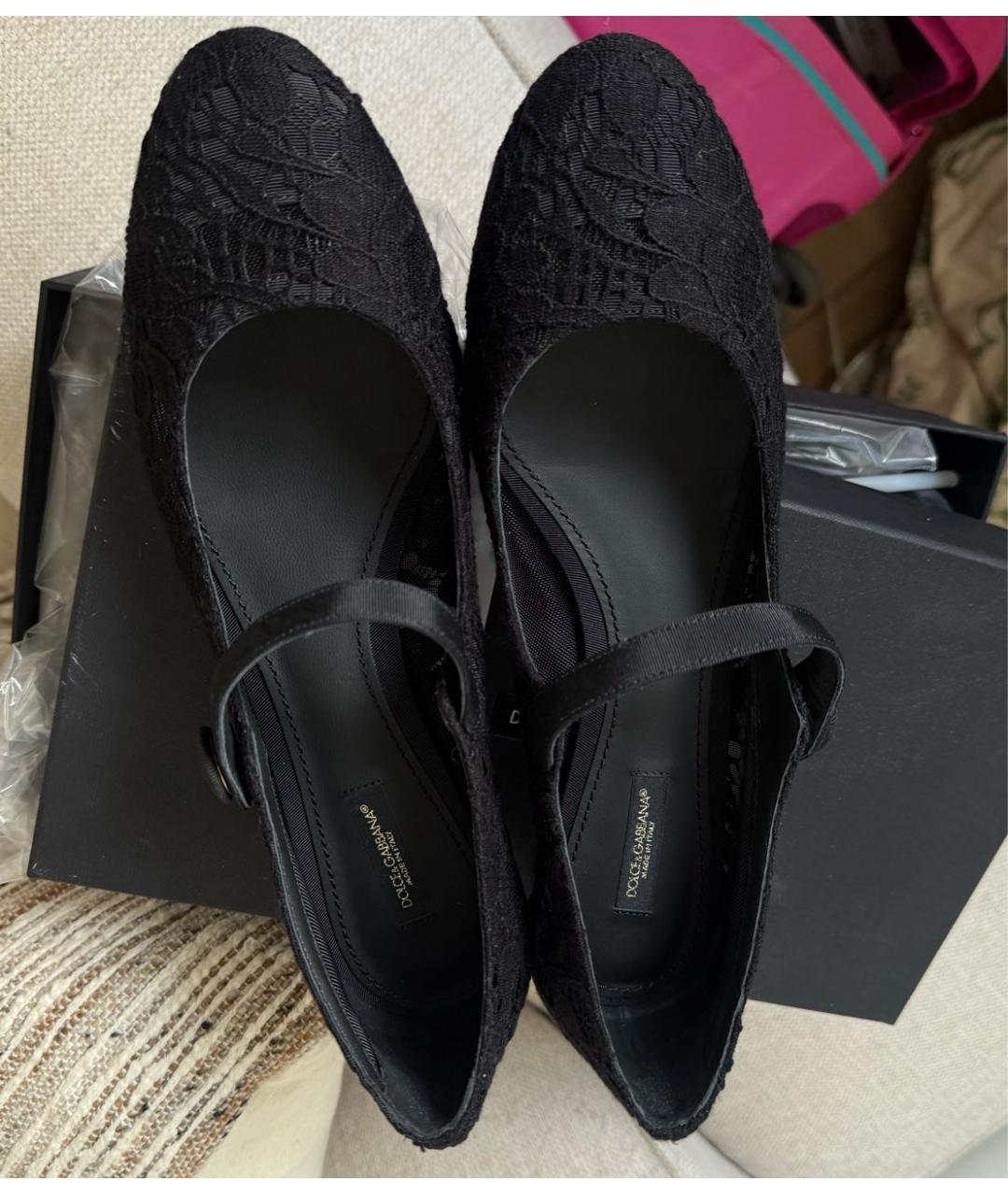 DOLCE&GABBANA Черные текстильные туфли, фото 3
