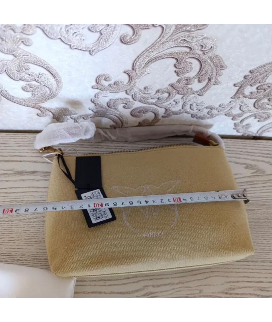 PINKO Желтая хлопковая сумка через плечо, фото 6