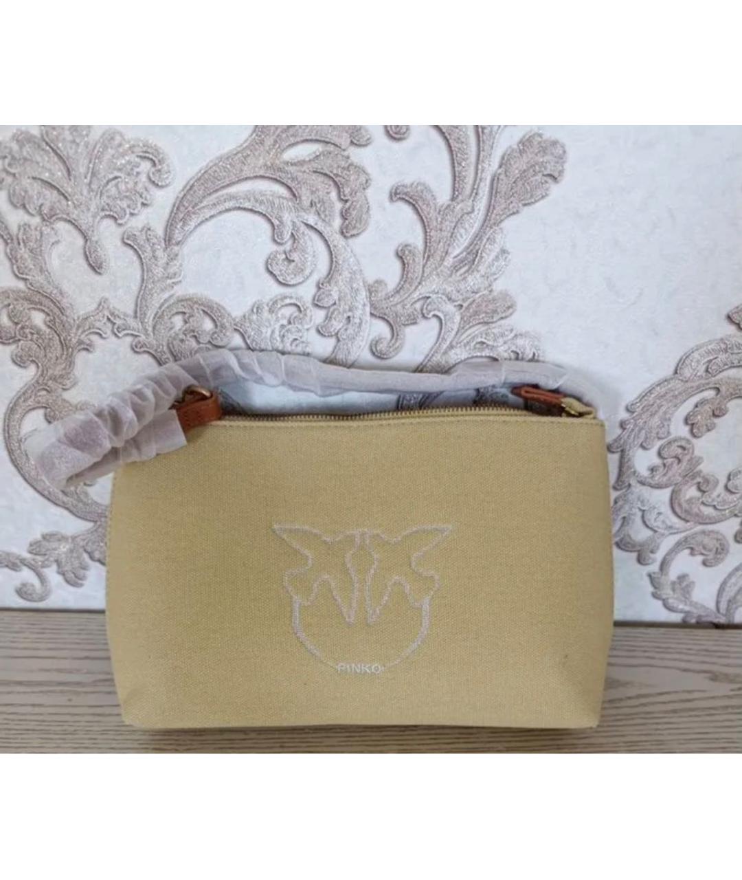 PINKO Желтая хлопковая сумка через плечо, фото 2