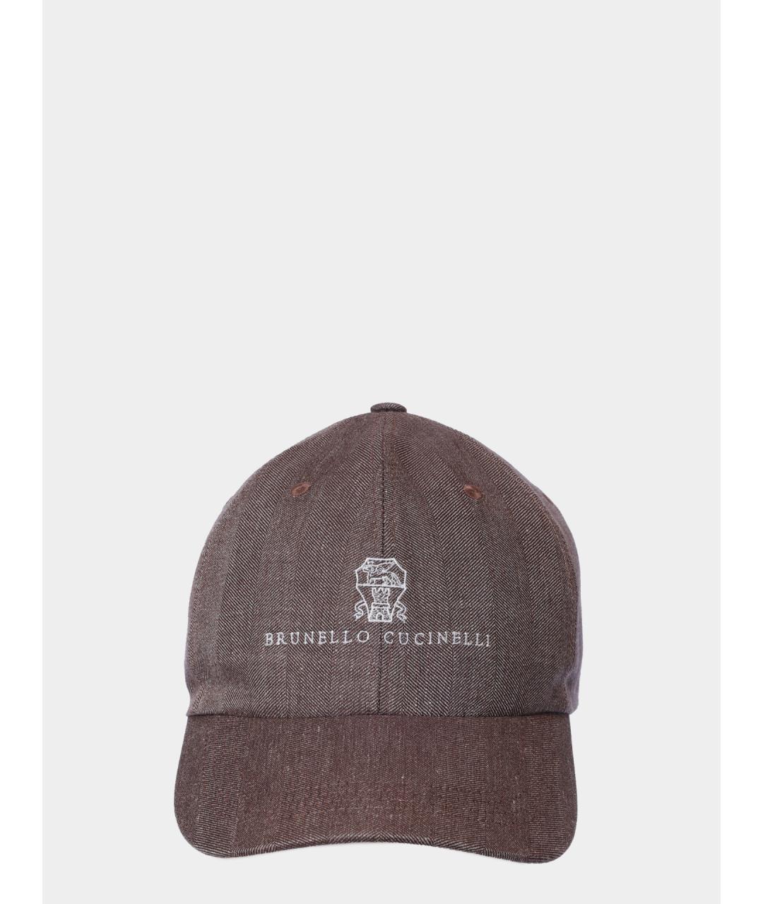 BRUNELLO CUCINELLI Коричневая кепка/бейсболка, фото 3
