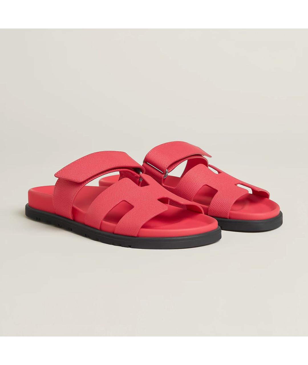 HERMES Коралловые кожаные сандалии, фото 2