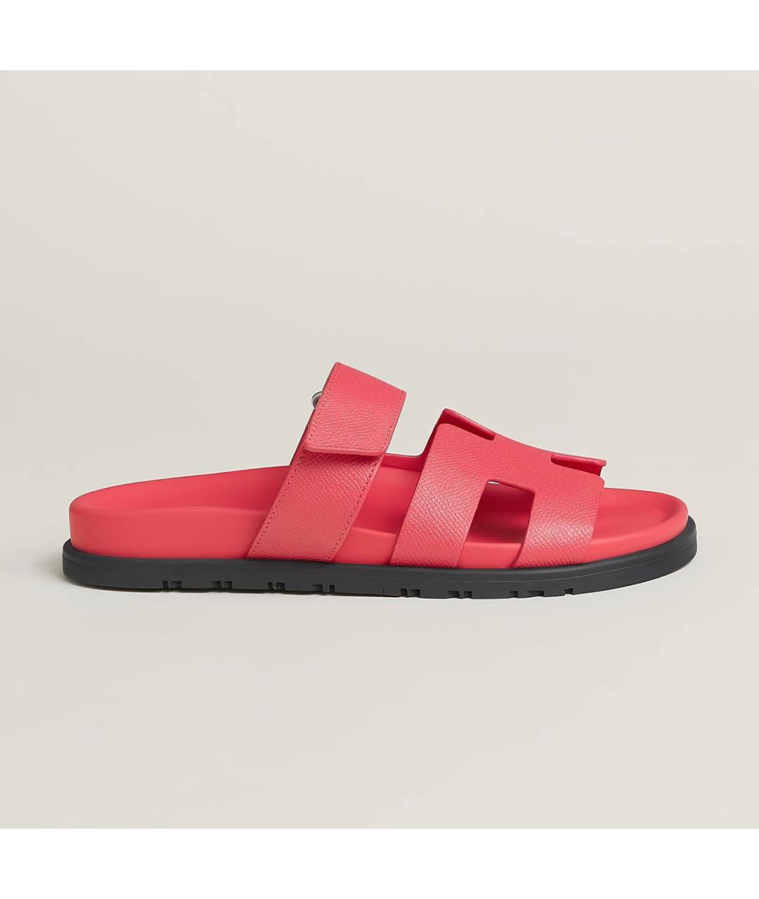 HERMES Коралловые кожаные сандалии, фото 3
