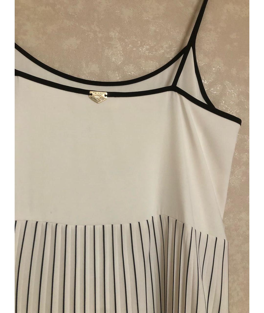 TWIN-SET Белый шифоновый сарафан, фото 4