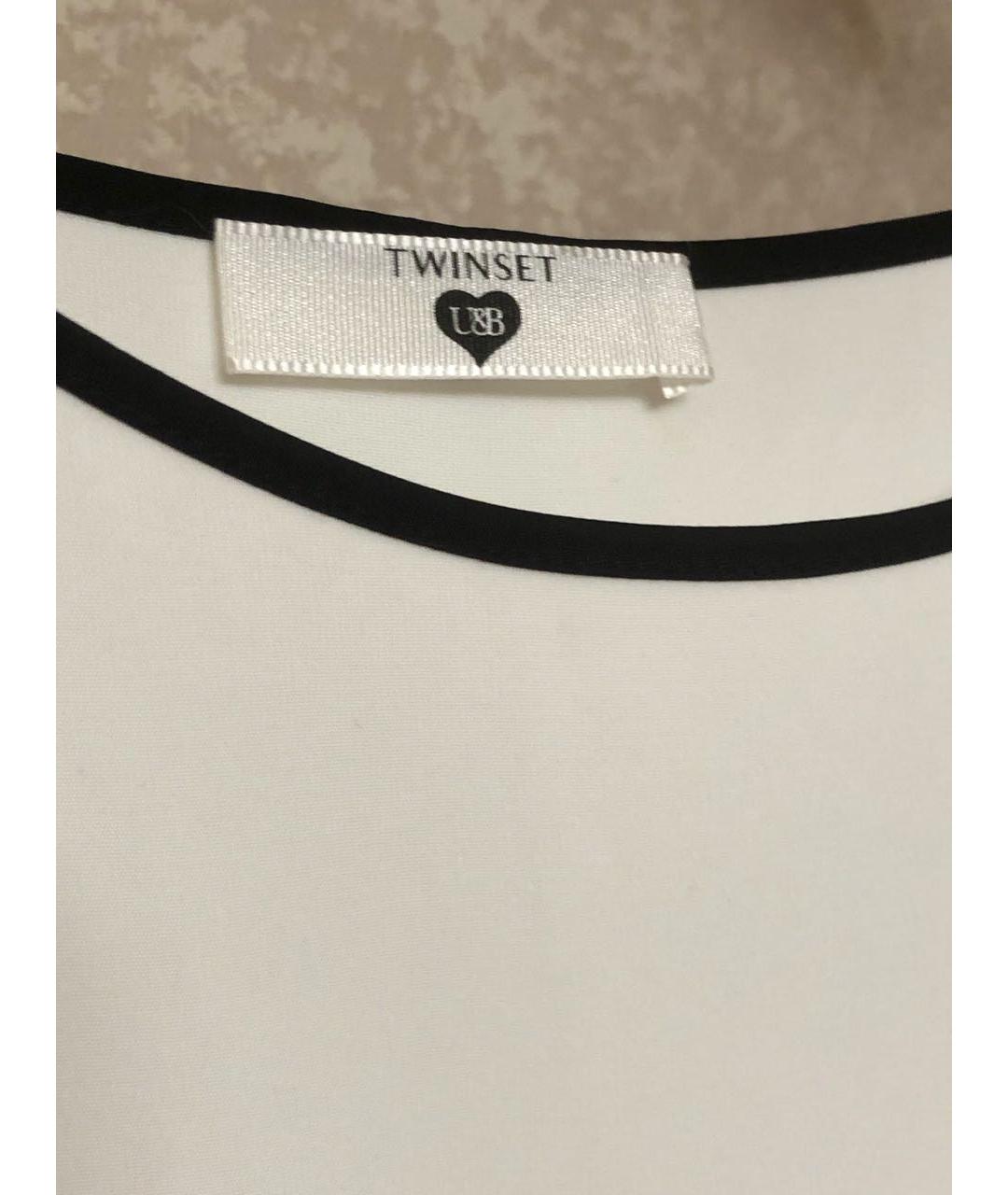 TWIN-SET Белый шифоновый сарафан, фото 3