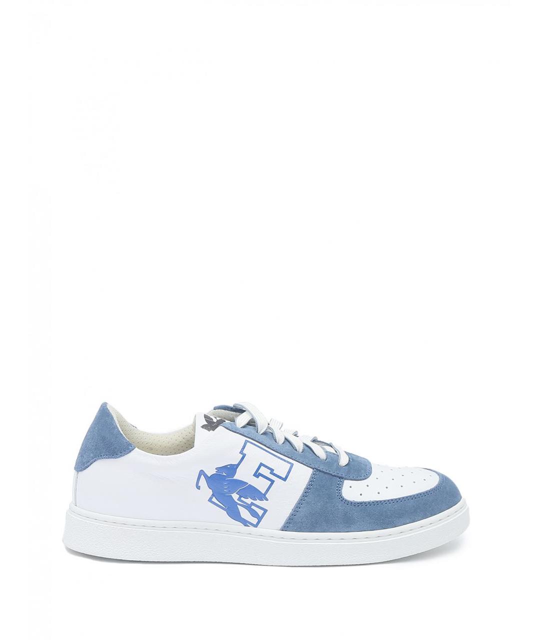 ETRO Голубые кожаные низкие кроссовки / кеды, фото 1