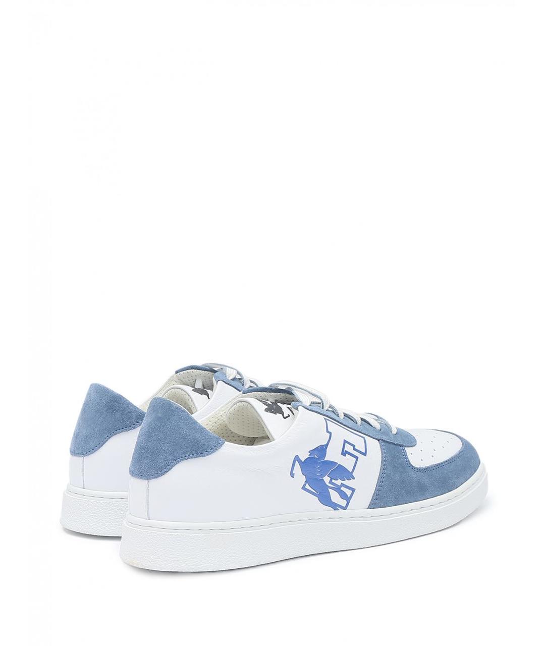 ETRO Голубые кожаные низкие кроссовки / кеды, фото 4