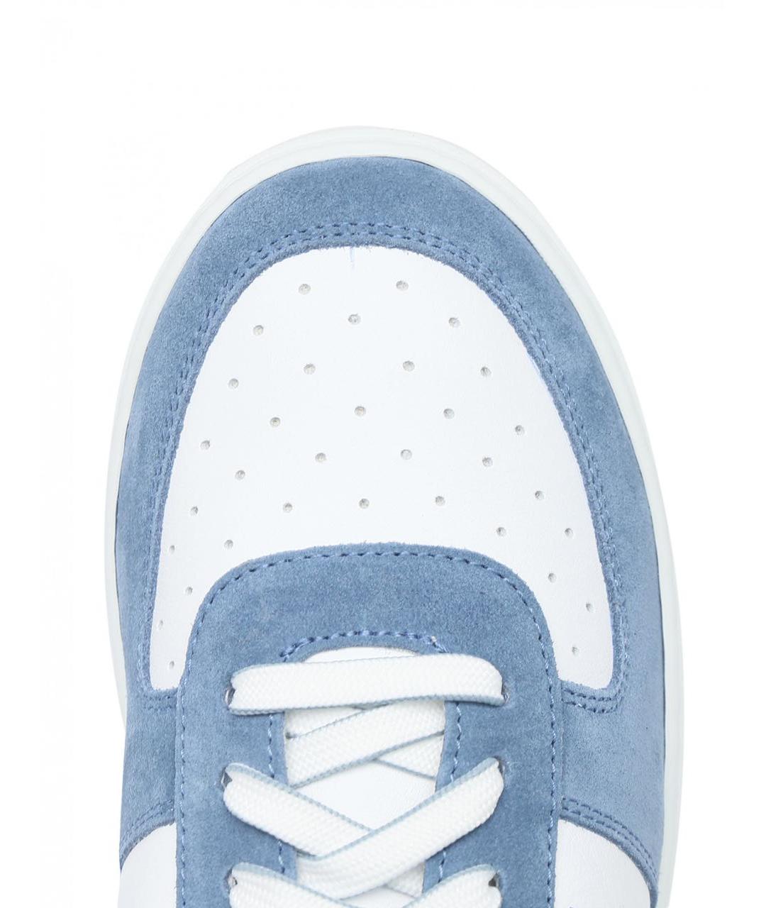 ETRO Голубые кожаные низкие кроссовки / кеды, фото 6