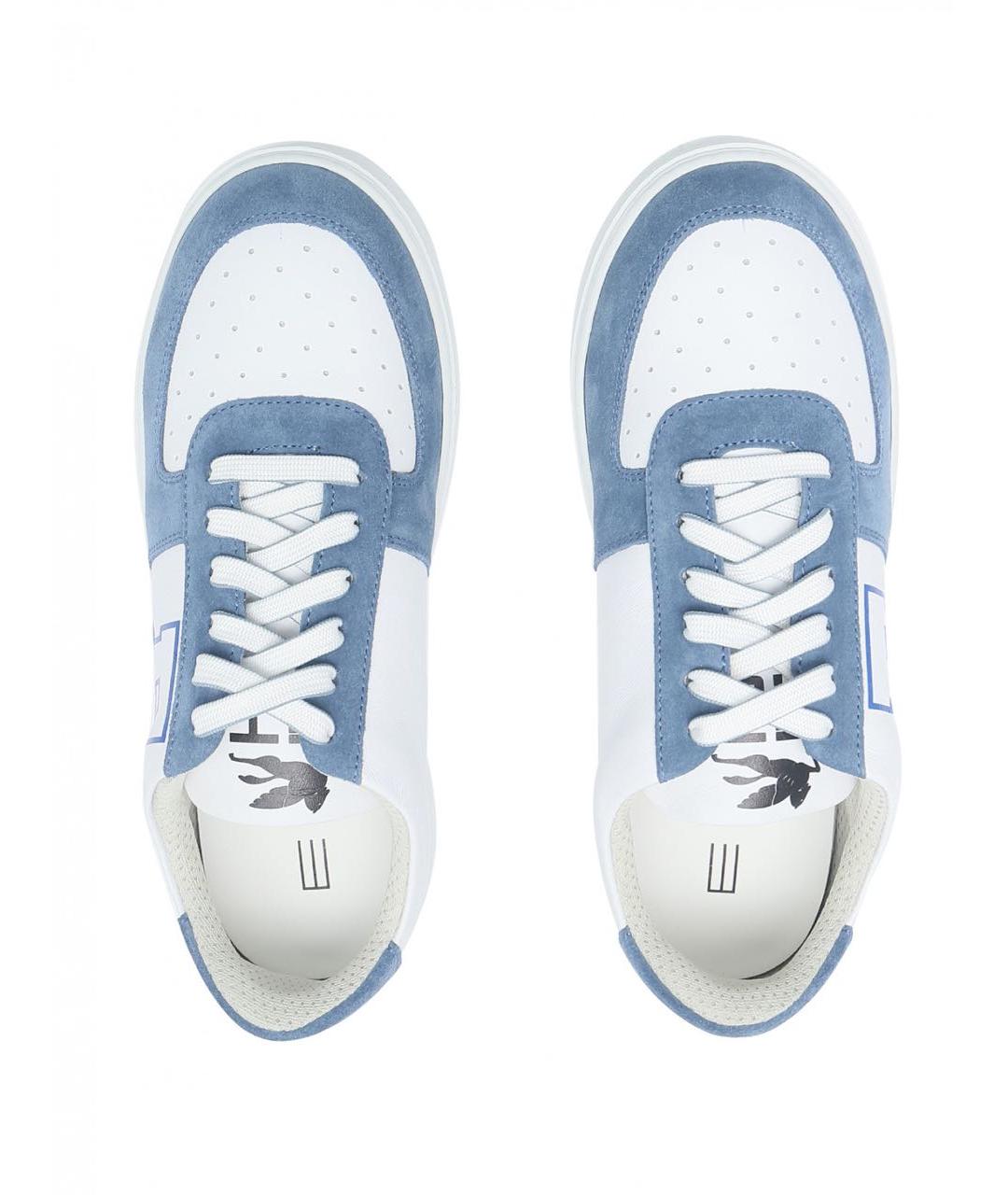 ETRO Голубые кожаные низкие кроссовки / кеды, фото 3