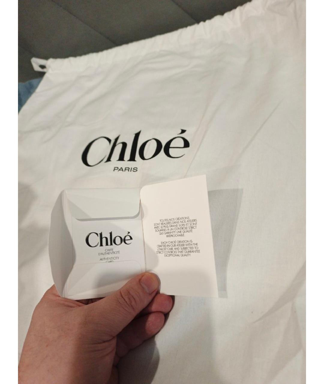 CHLOE Бежевая бархатная сумка тоут, фото 6