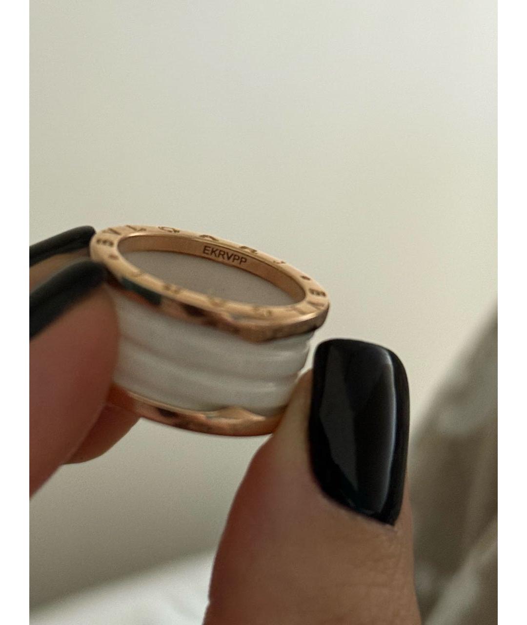 BVLGARI Белое кольцо из розового золота, фото 4