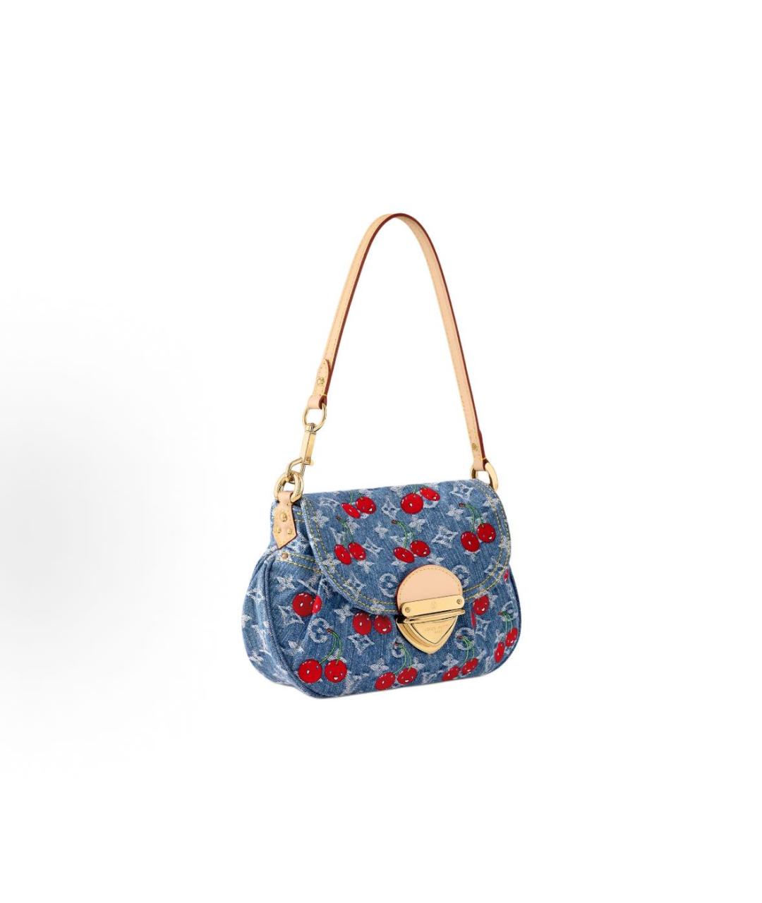 LOUIS VUITTON Синяя деним сумка с короткими ручками, фото 2