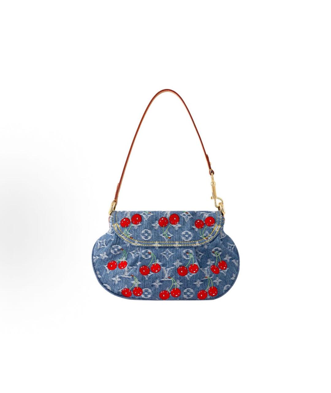 LOUIS VUITTON Синяя деним сумка с короткими ручками, фото 3