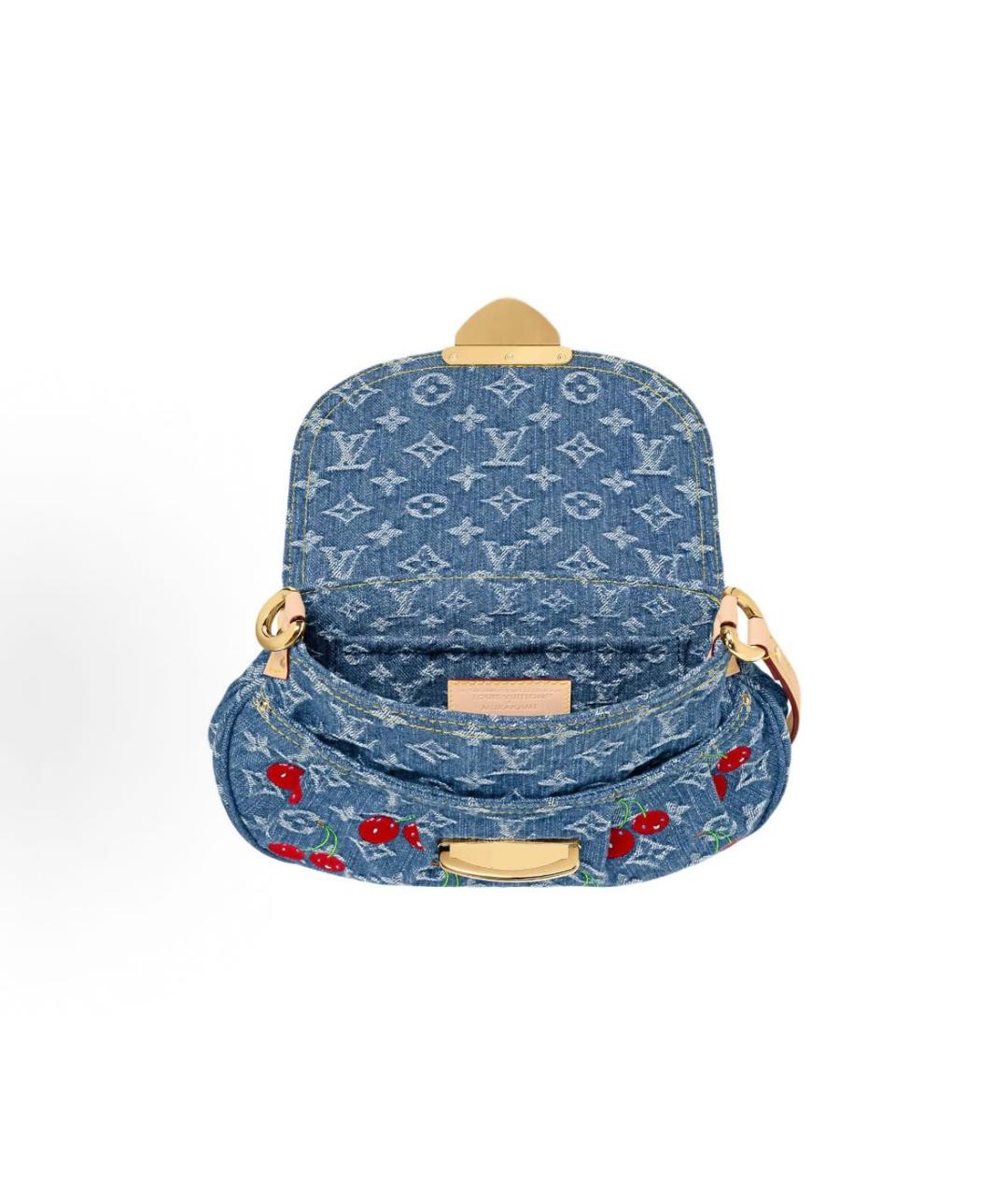 LOUIS VUITTON Синяя деним сумка с короткими ручками, фото 4