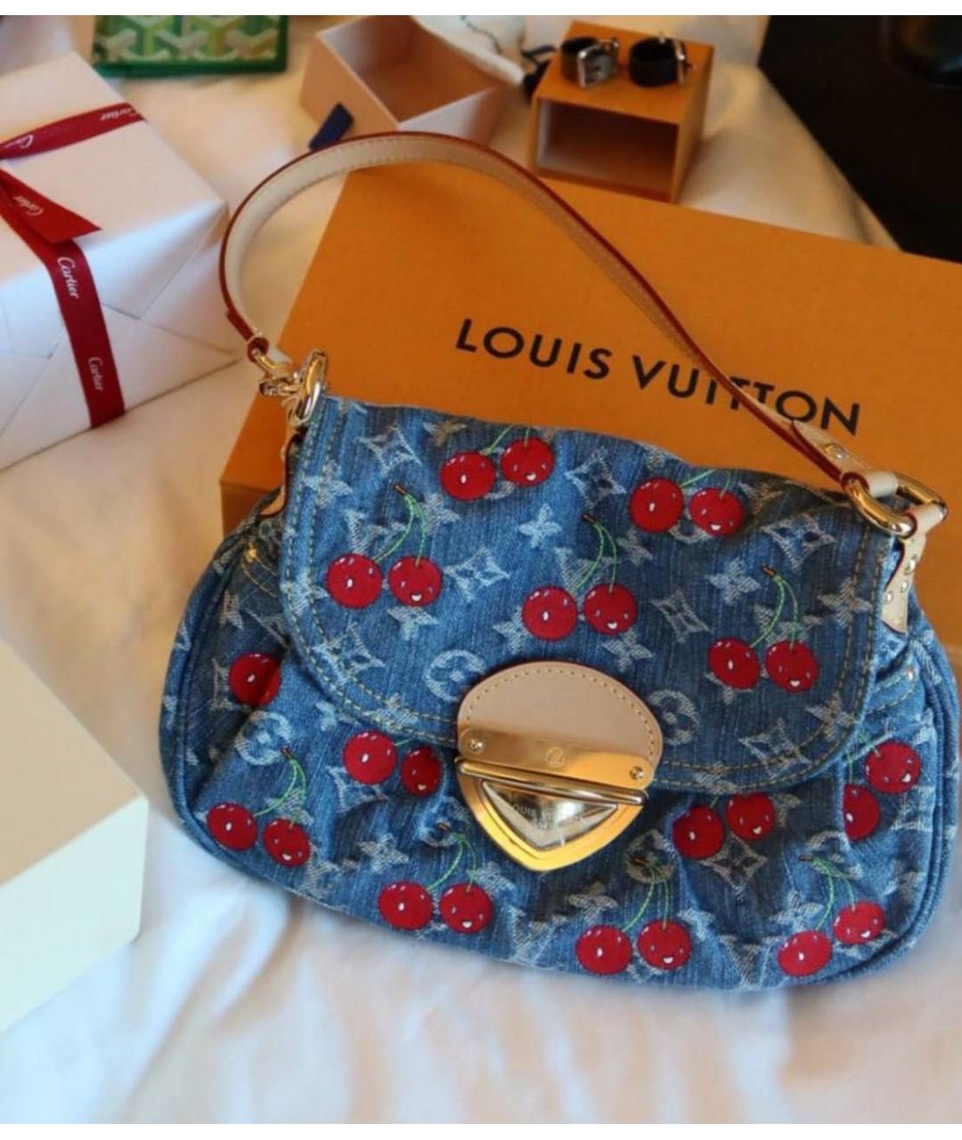 LOUIS VUITTON Синяя деним сумка с короткими ручками, фото 5
