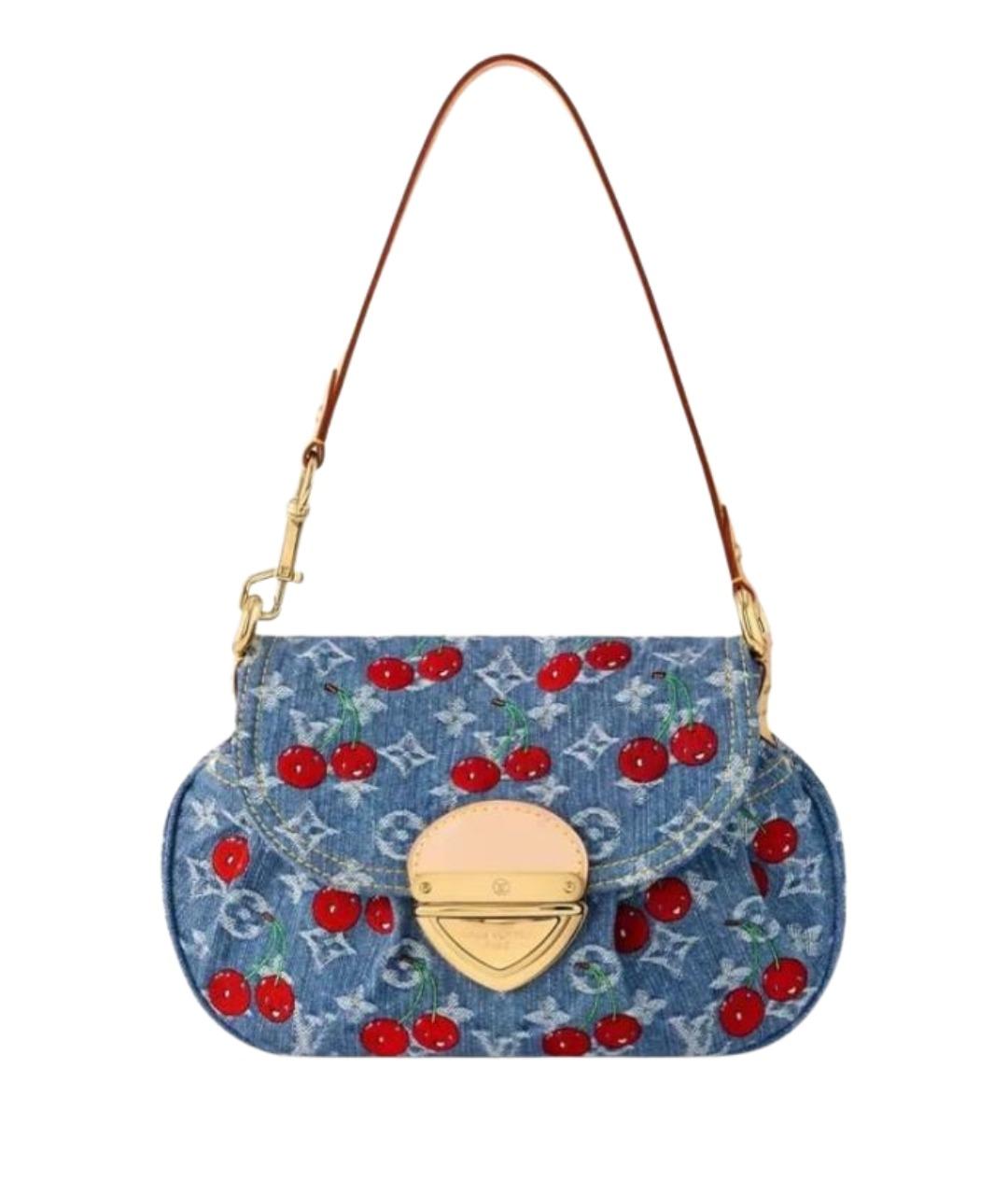 LOUIS VUITTON Синяя деним сумка с короткими ручками, фото 1