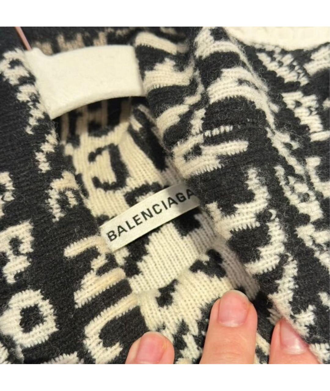 BALENCIAGA Черный шерстяной джемпер / свитер, фото 2