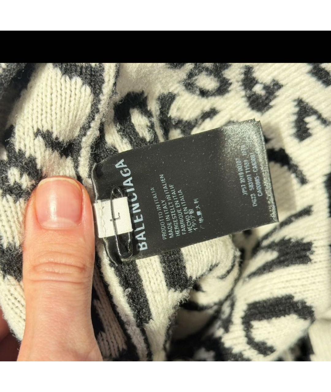 BALENCIAGA Черный шерстяной джемпер / свитер, фото 3