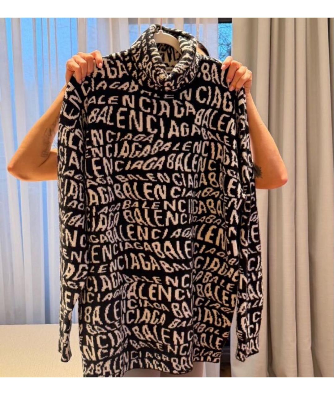 BALENCIAGA Черный шерстяной джемпер / свитер, фото 4