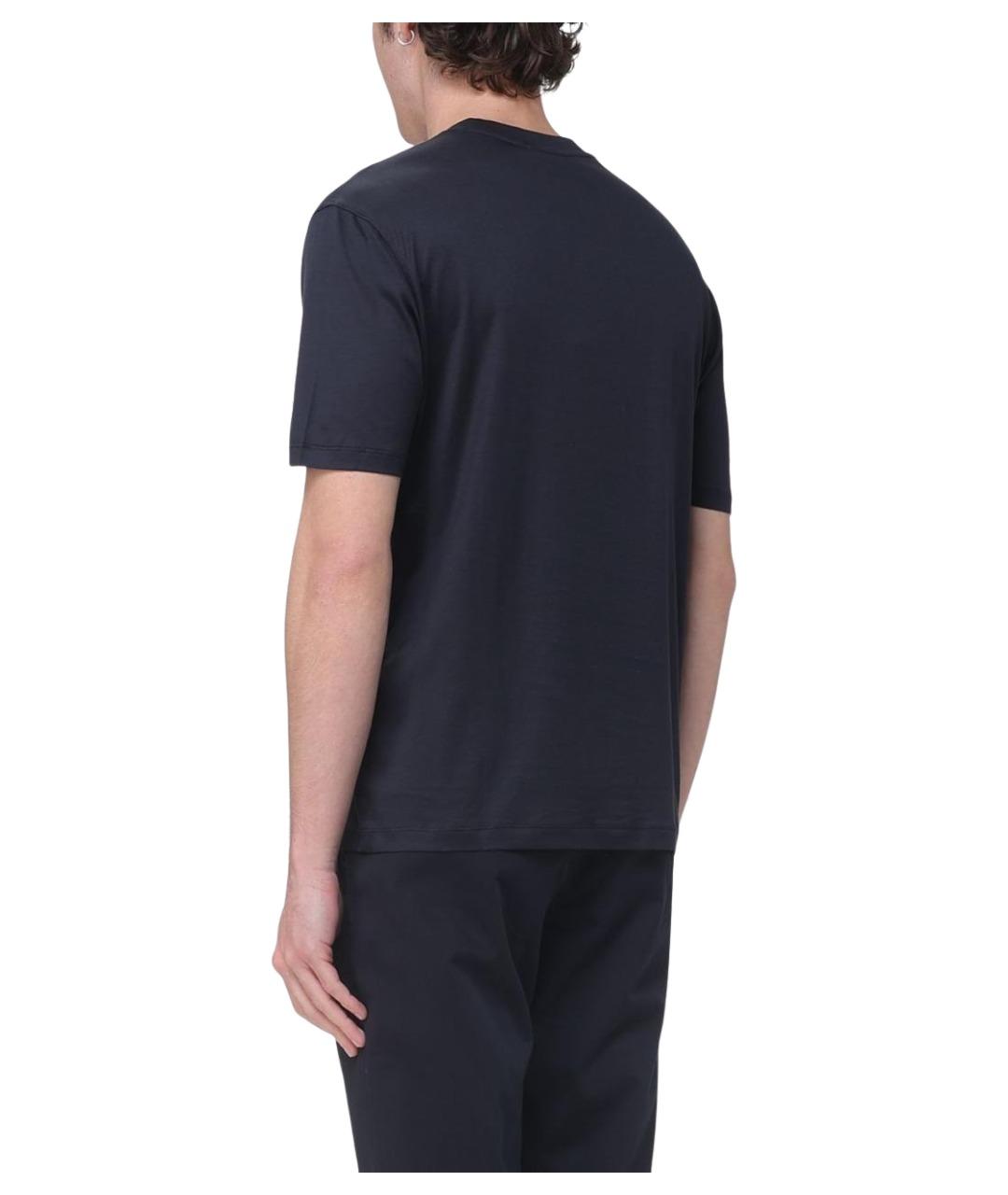 EMPORIO ARMANI Синяя хлопковая футболка, фото 2