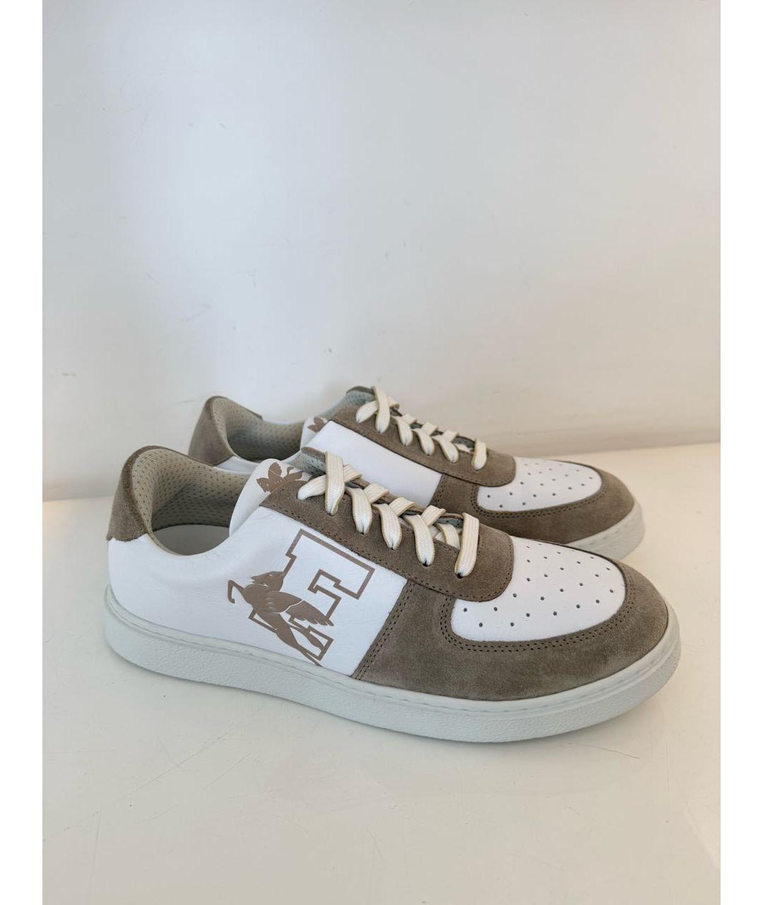 ETRO Бежевые кожаные низкие кроссовки / кеды, фото 4