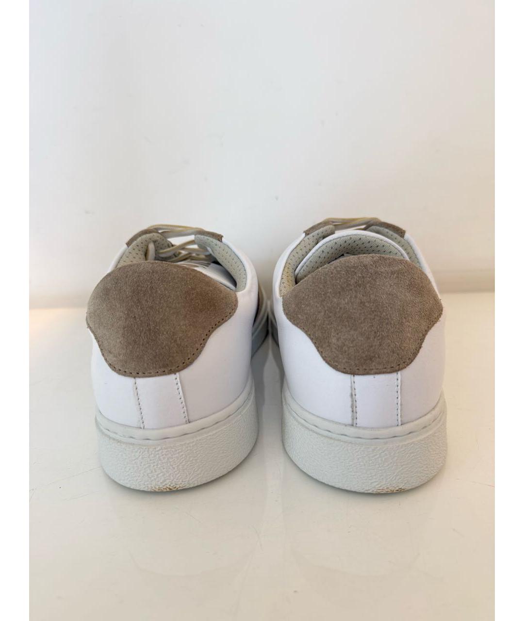 ETRO Бежевые кожаные низкие кроссовки / кеды, фото 5