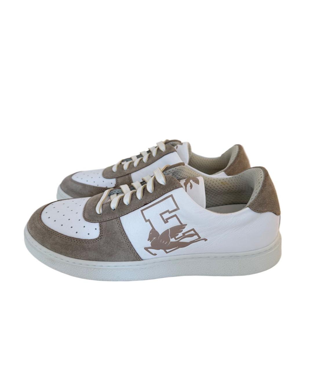 ETRO Бежевые кожаные низкие кроссовки / кеды, фото 2