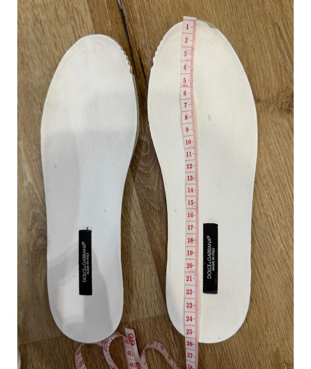DOLCE&GABBANA Белые кожаные кеды, фото 8