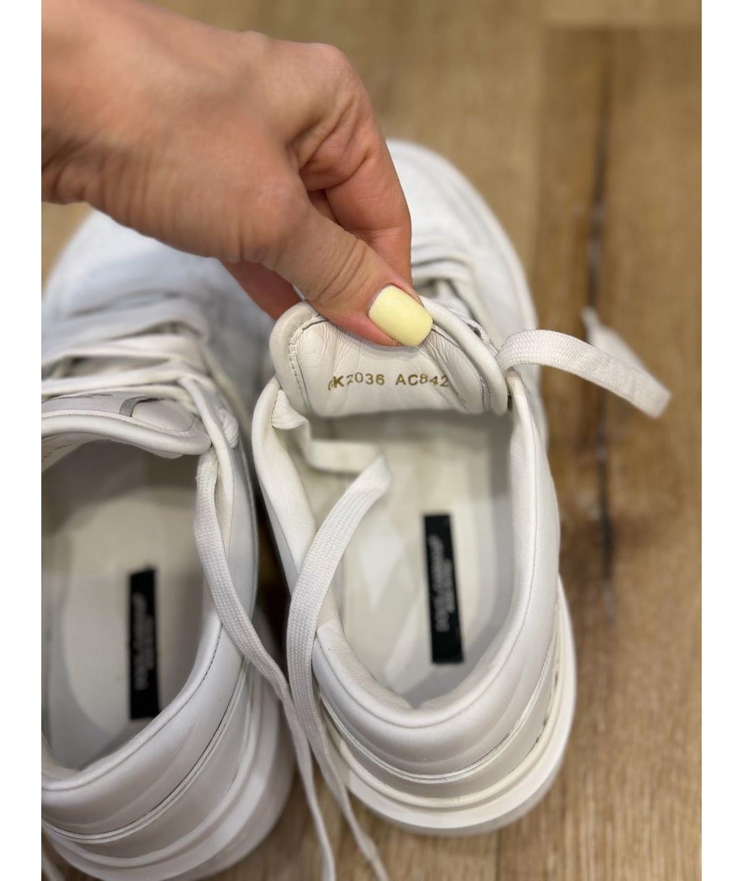 DOLCE&GABBANA Белые кожаные кеды, фото 7