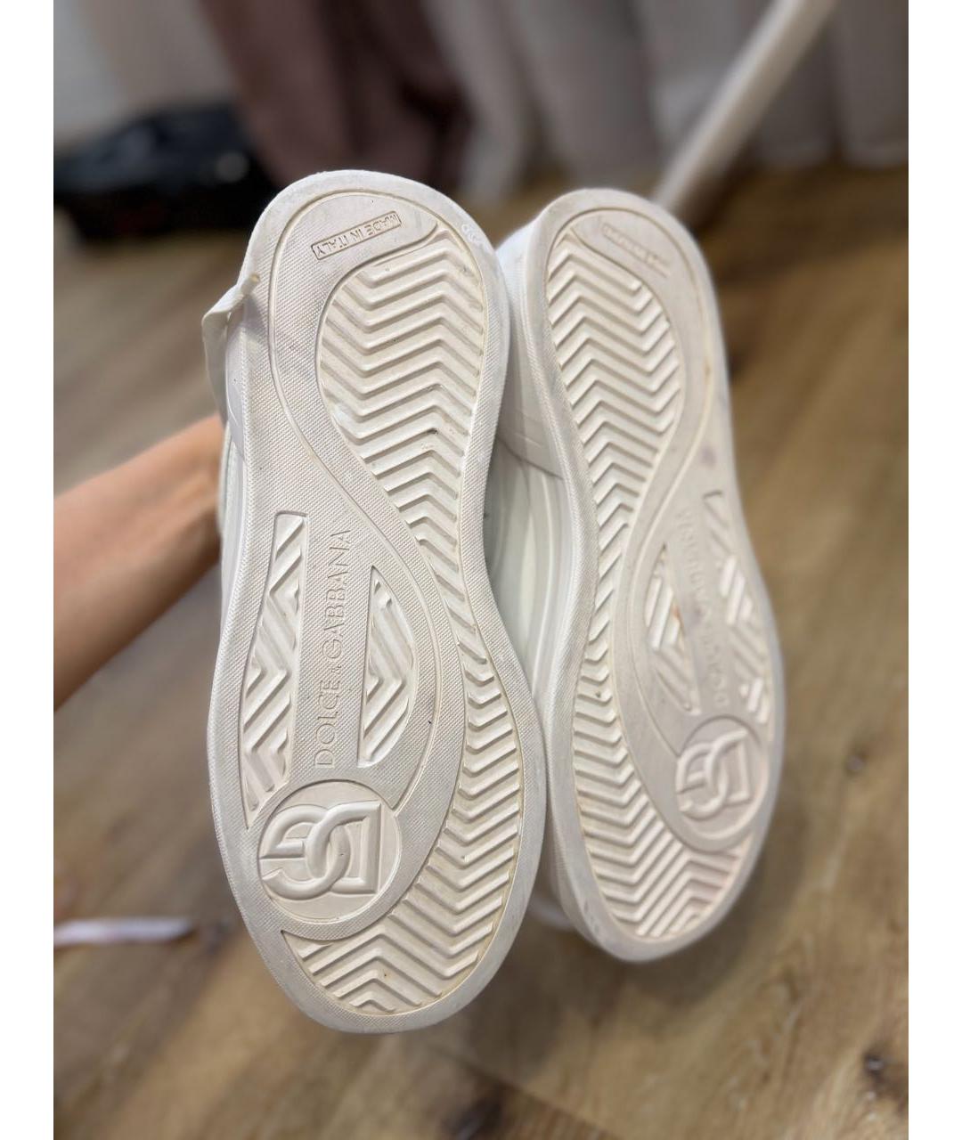 DOLCE&GABBANA Белые кожаные кеды, фото 6