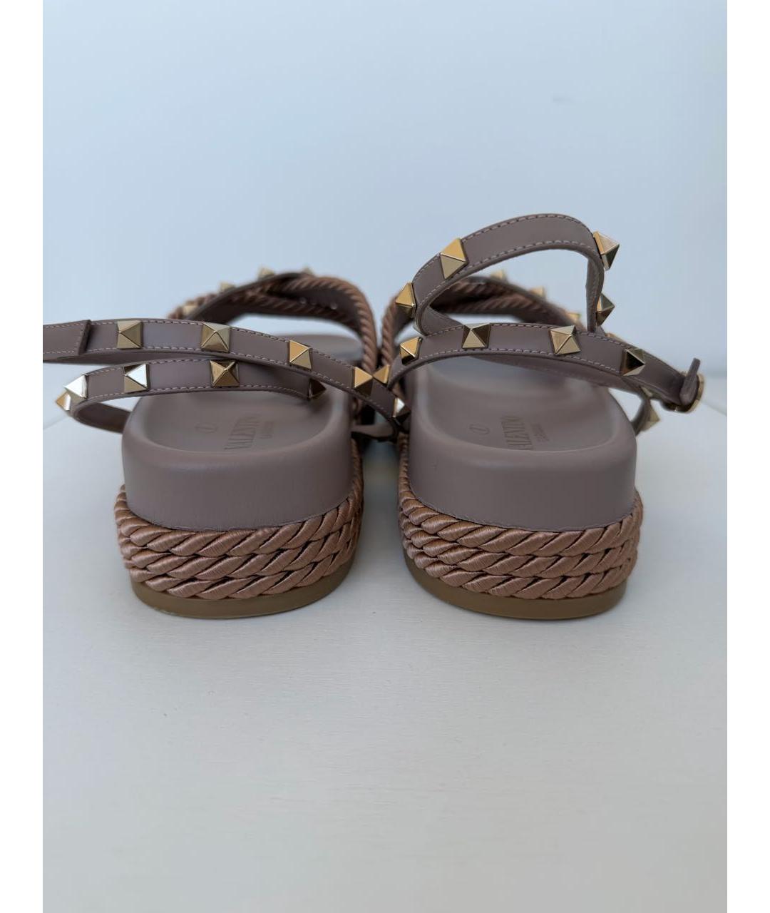 VALENTINO Розовые кожаные босоножки, фото 4