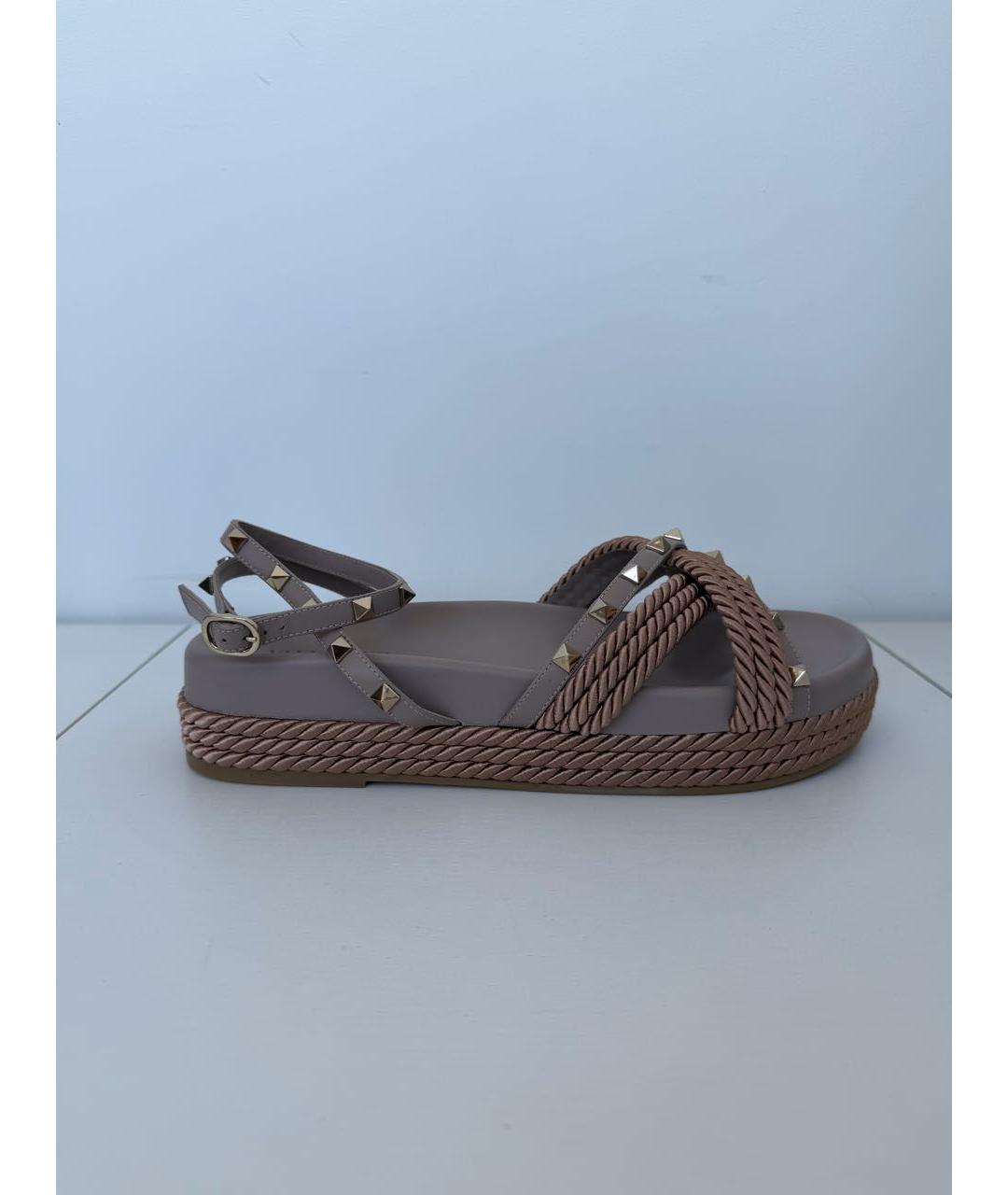 VALENTINO Розовые кожаные босоножки, фото 7