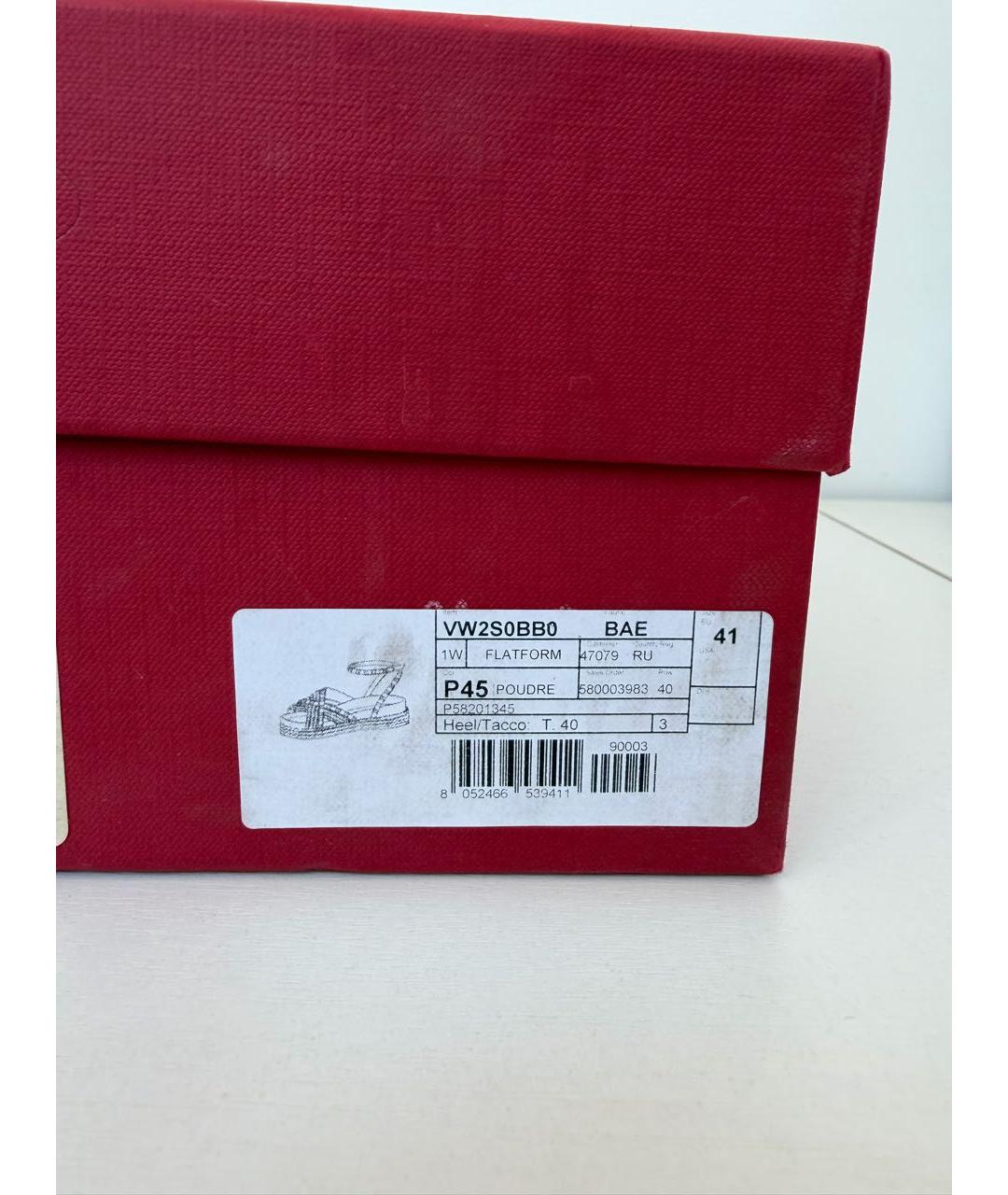 VALENTINO Розовые кожаные босоножки, фото 6