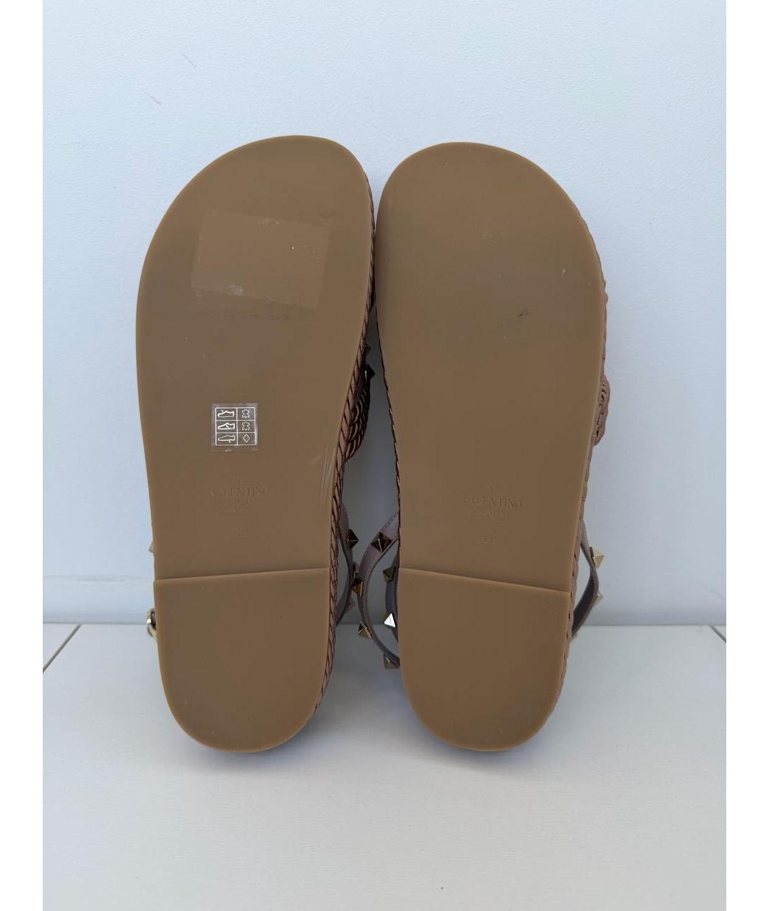 VALENTINO Розовые кожаные босоножки, фото 5