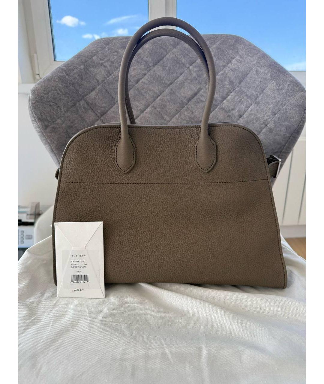 THE ROW Коричневая кожаная сумка с короткими ручками, фото 3