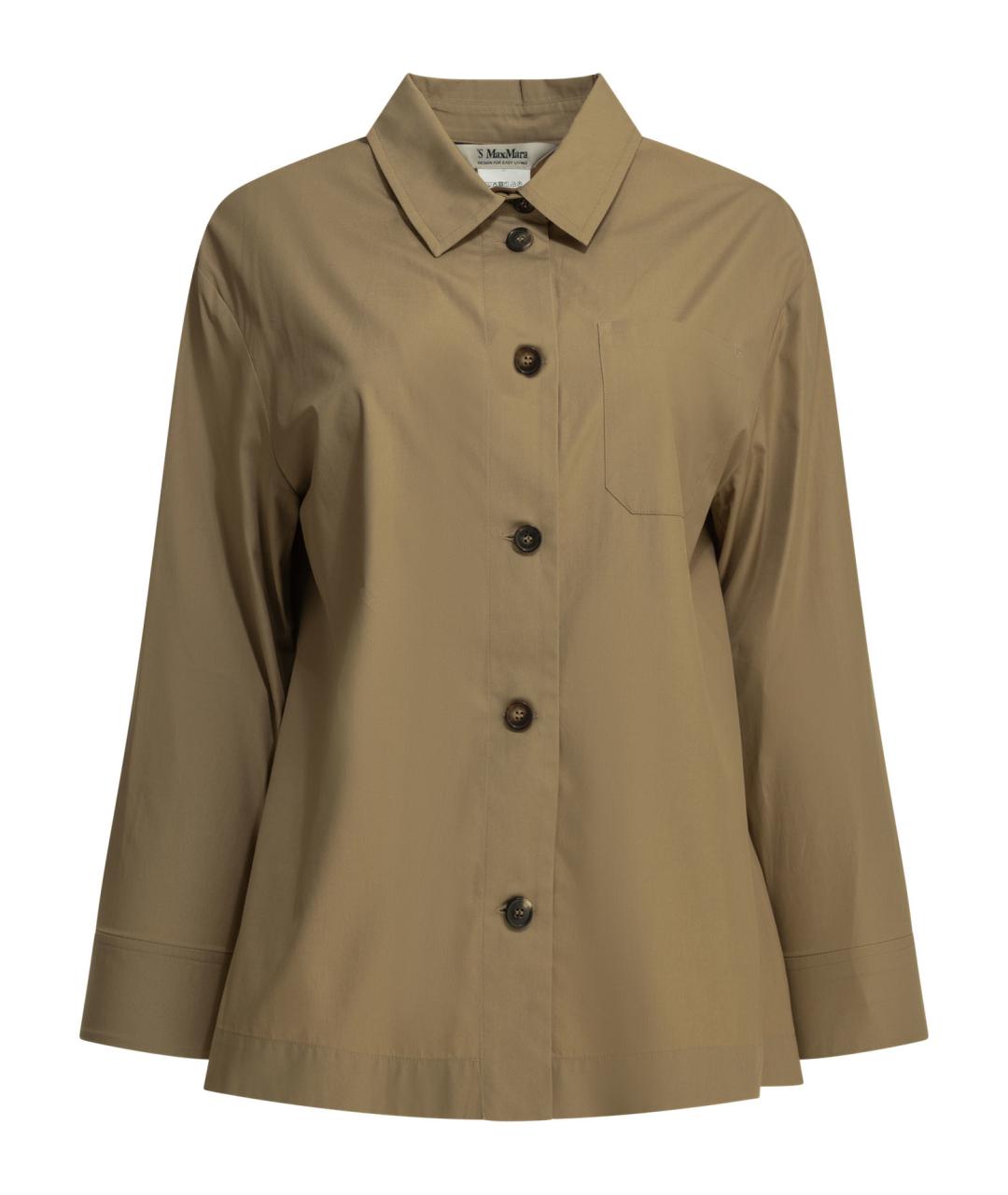 'S MAX MARA Бежевая хлопковая рубашка, фото 1
