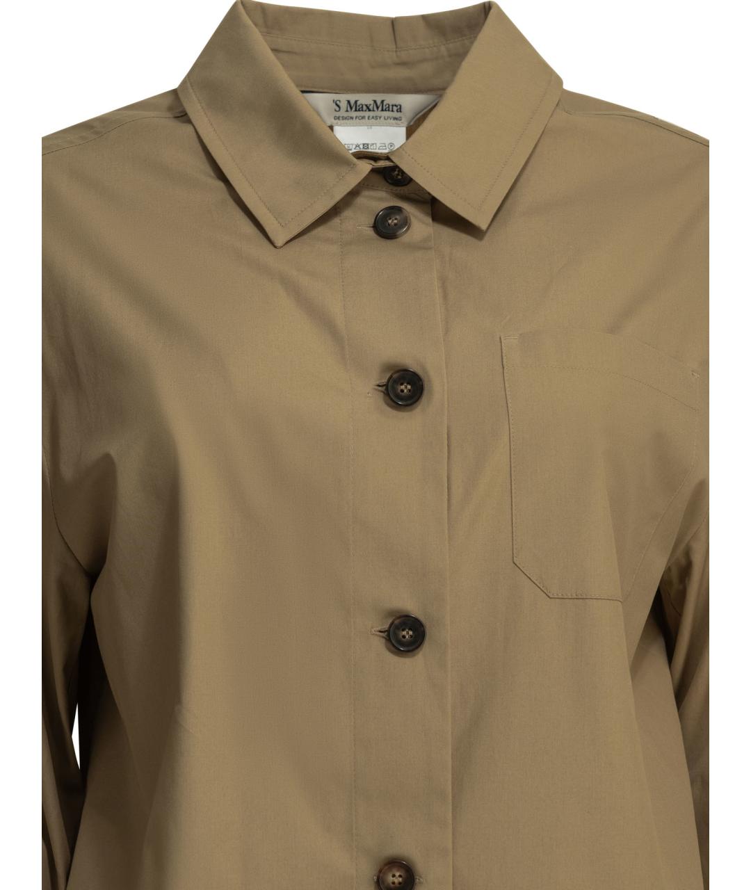 'S MAX MARA Бежевая хлопковая рубашка, фото 2