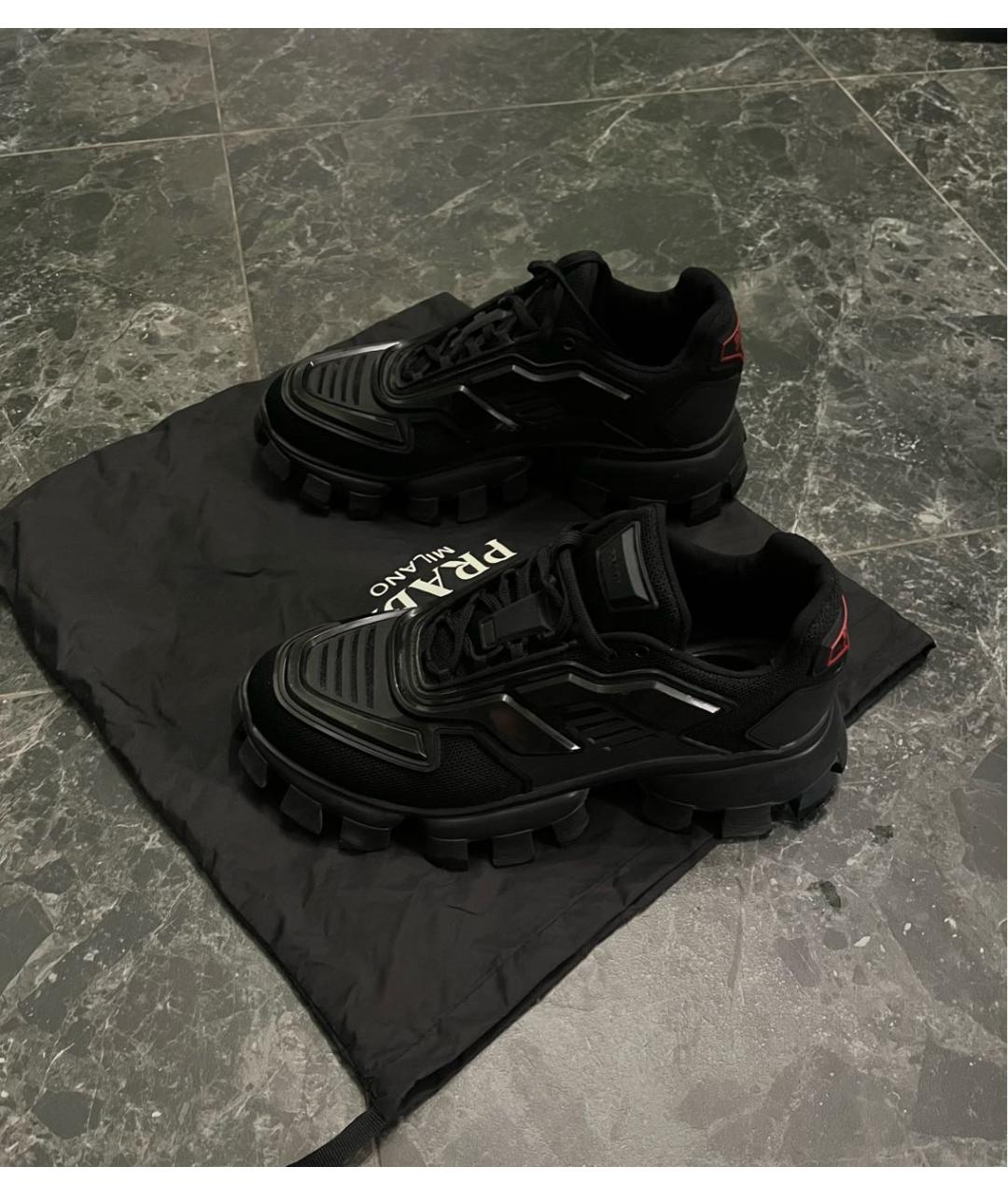PRADA Черные низкие кроссовки / кеды, фото 3