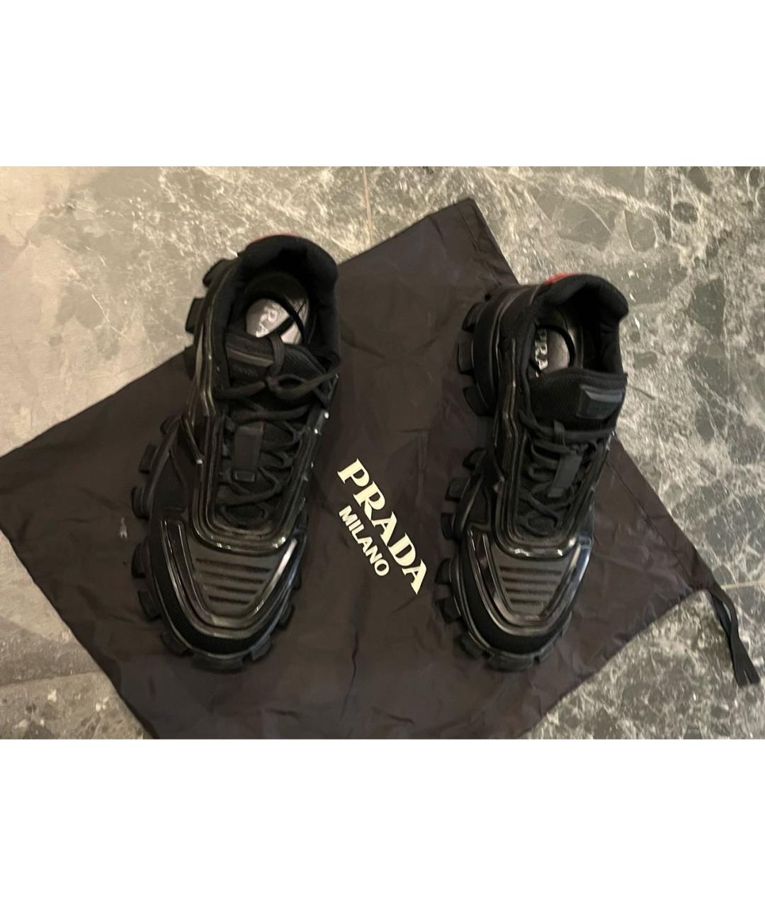 PRADA Черные низкие кроссовки / кеды, фото 2
