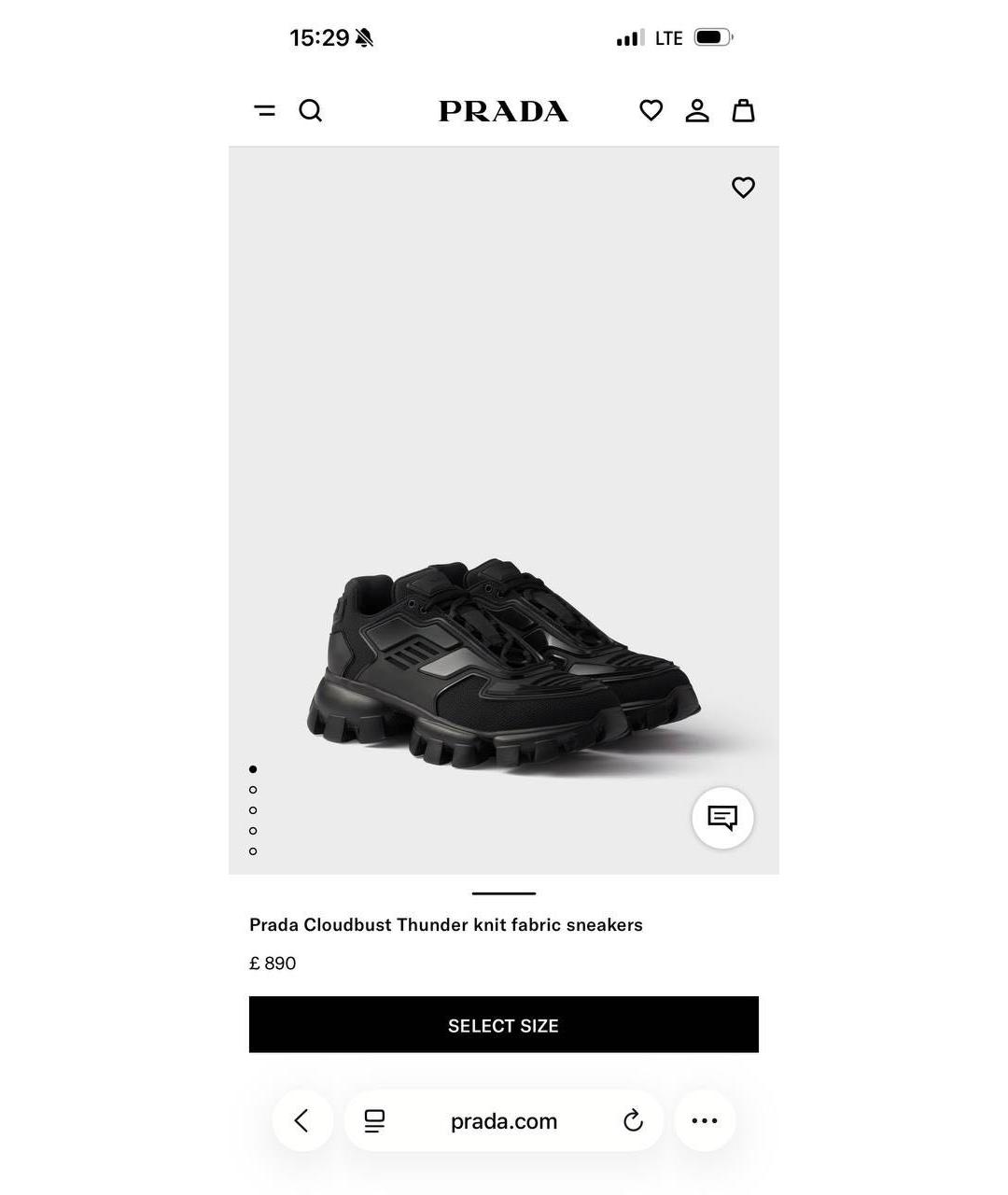 PRADA Черные низкие кроссовки / кеды, фото 5