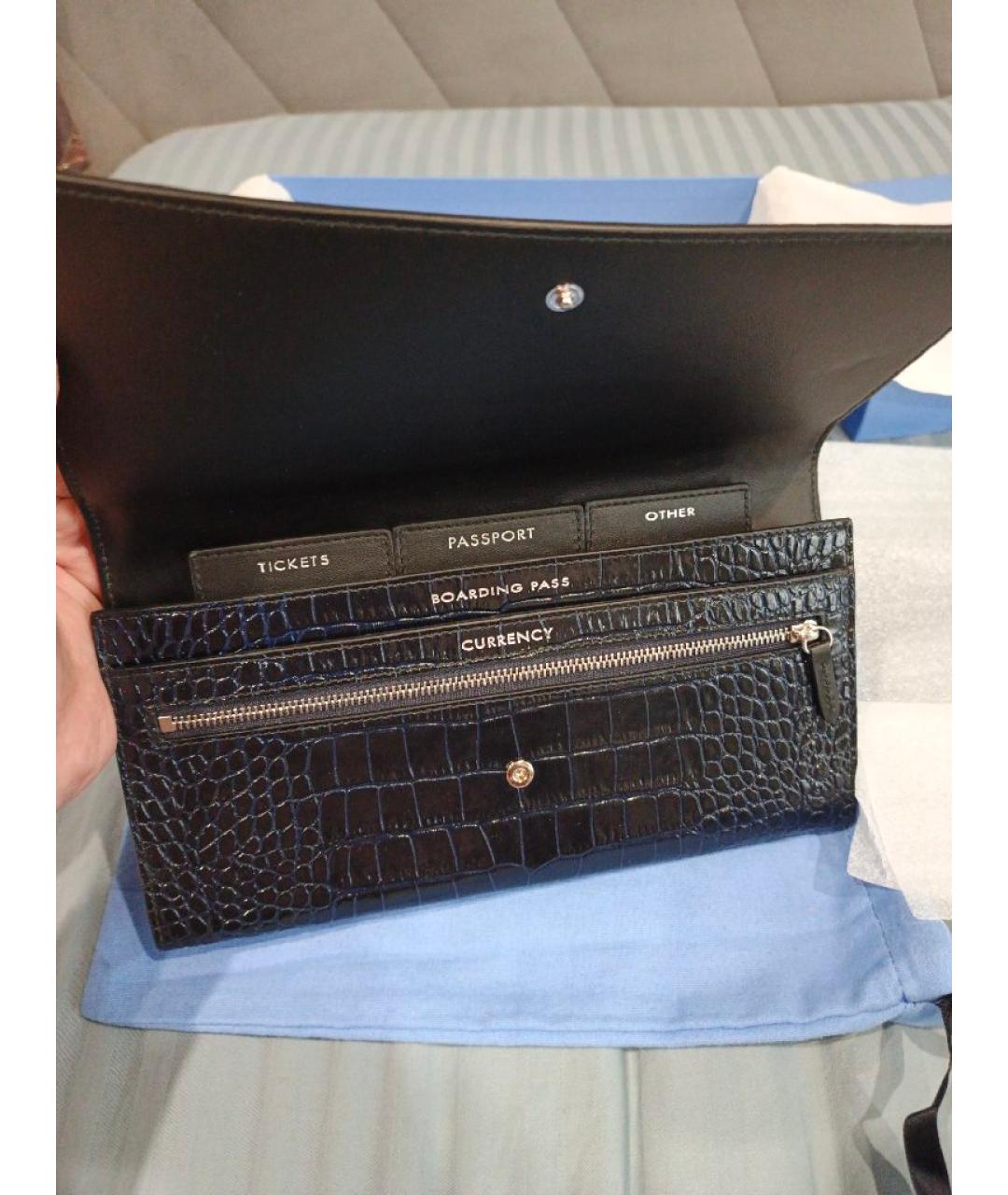 SMYTHSON Темно-синий кожаный кошелек, фото 4