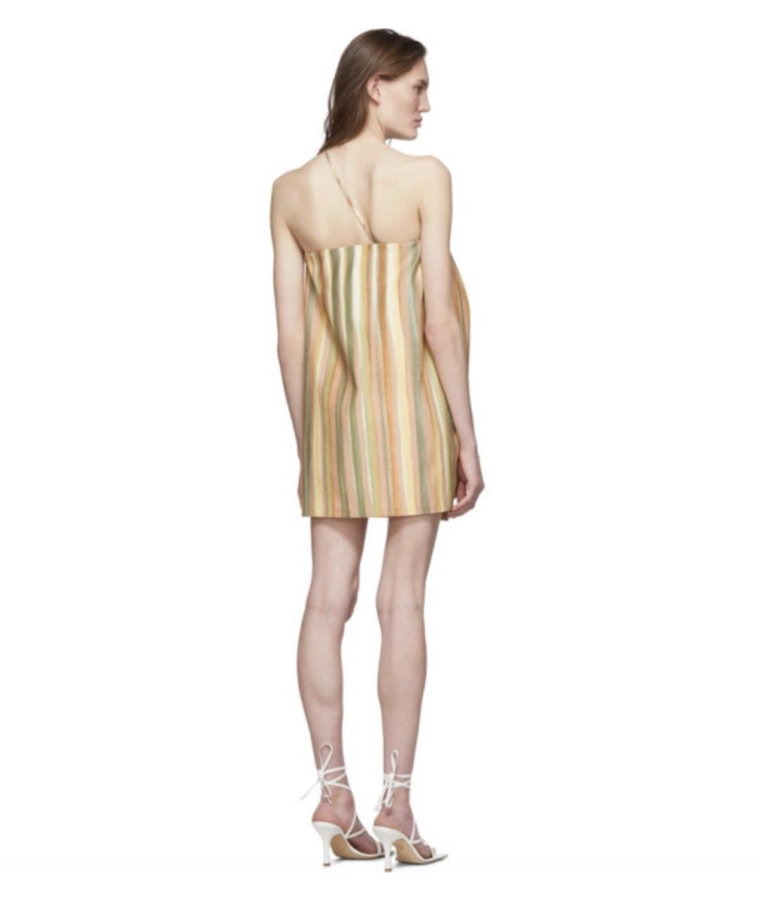 JACQUEMUS Мульти шелковое коктейльное платье, фото 4