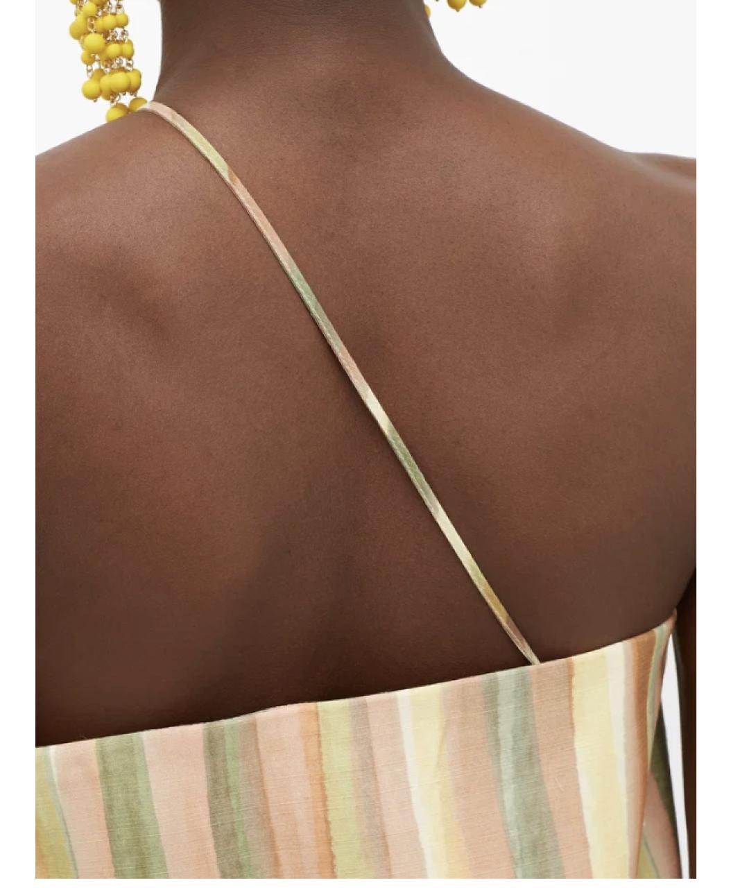 JACQUEMUS Мульти шелковое коктейльное платье, фото 6