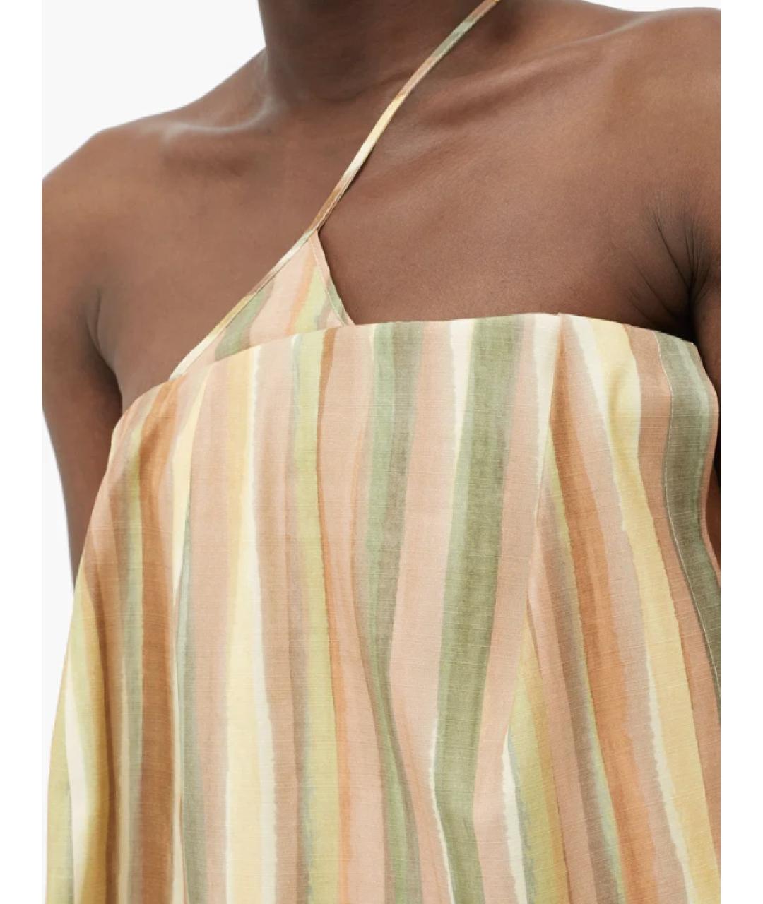 JACQUEMUS Мульти шелковое коктейльное платье, фото 5