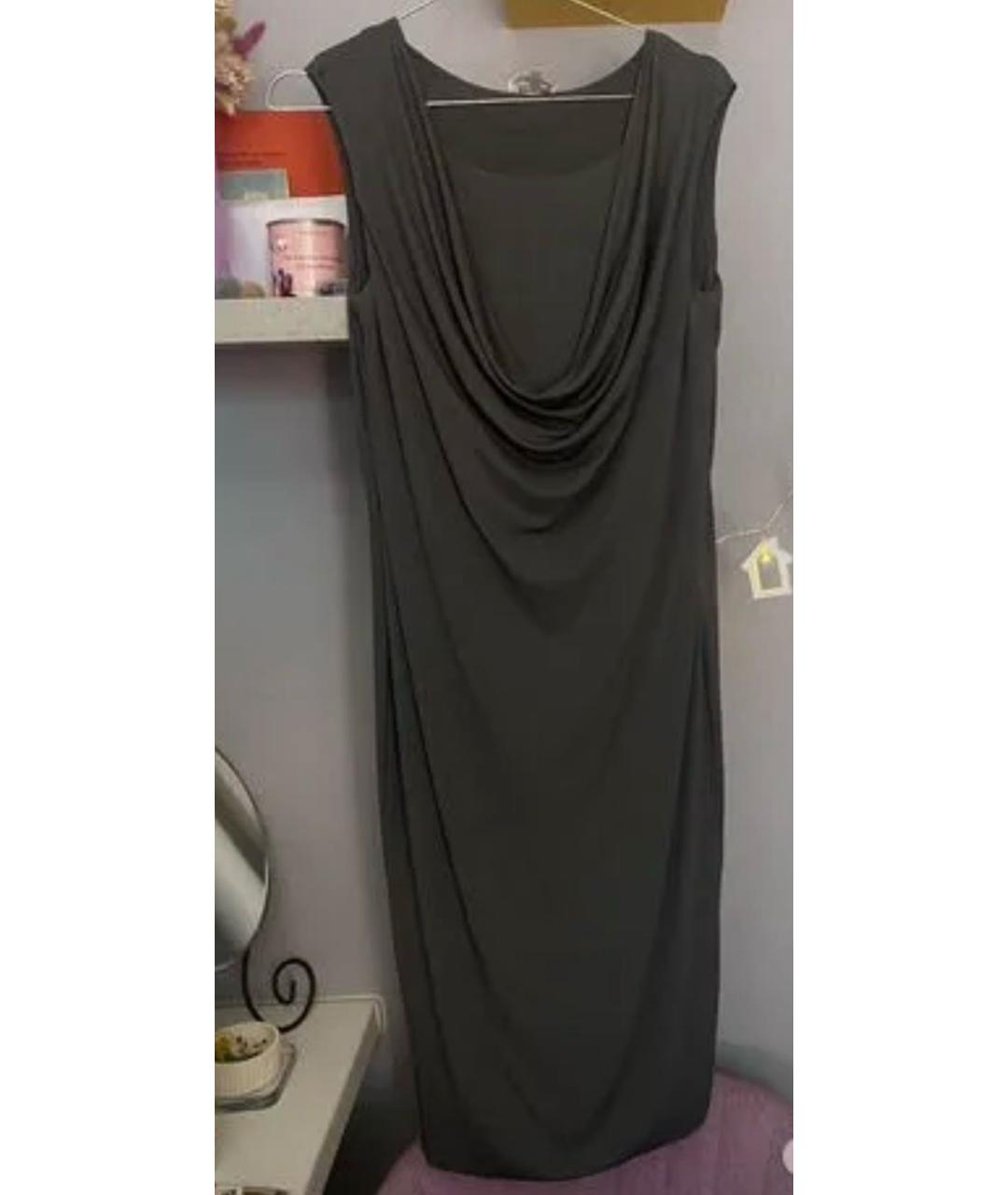 'S MAX MARA Хаки вискозное вечернее платье, фото 5