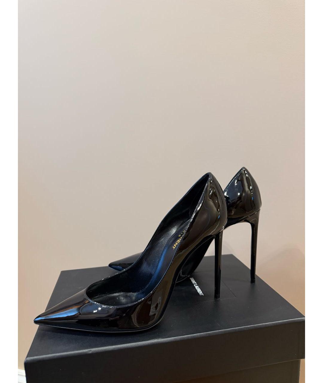 SAINT LAURENT Черные туфли из лакированной кожи, фото 2