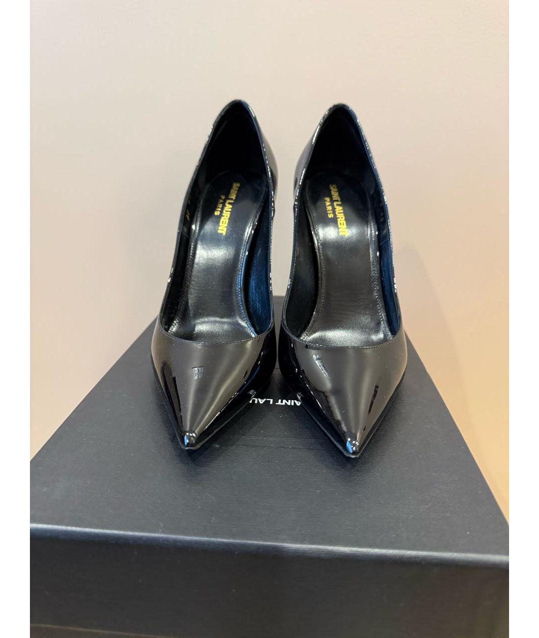 SAINT LAURENT Черные туфли из лакированной кожи, фото 3
