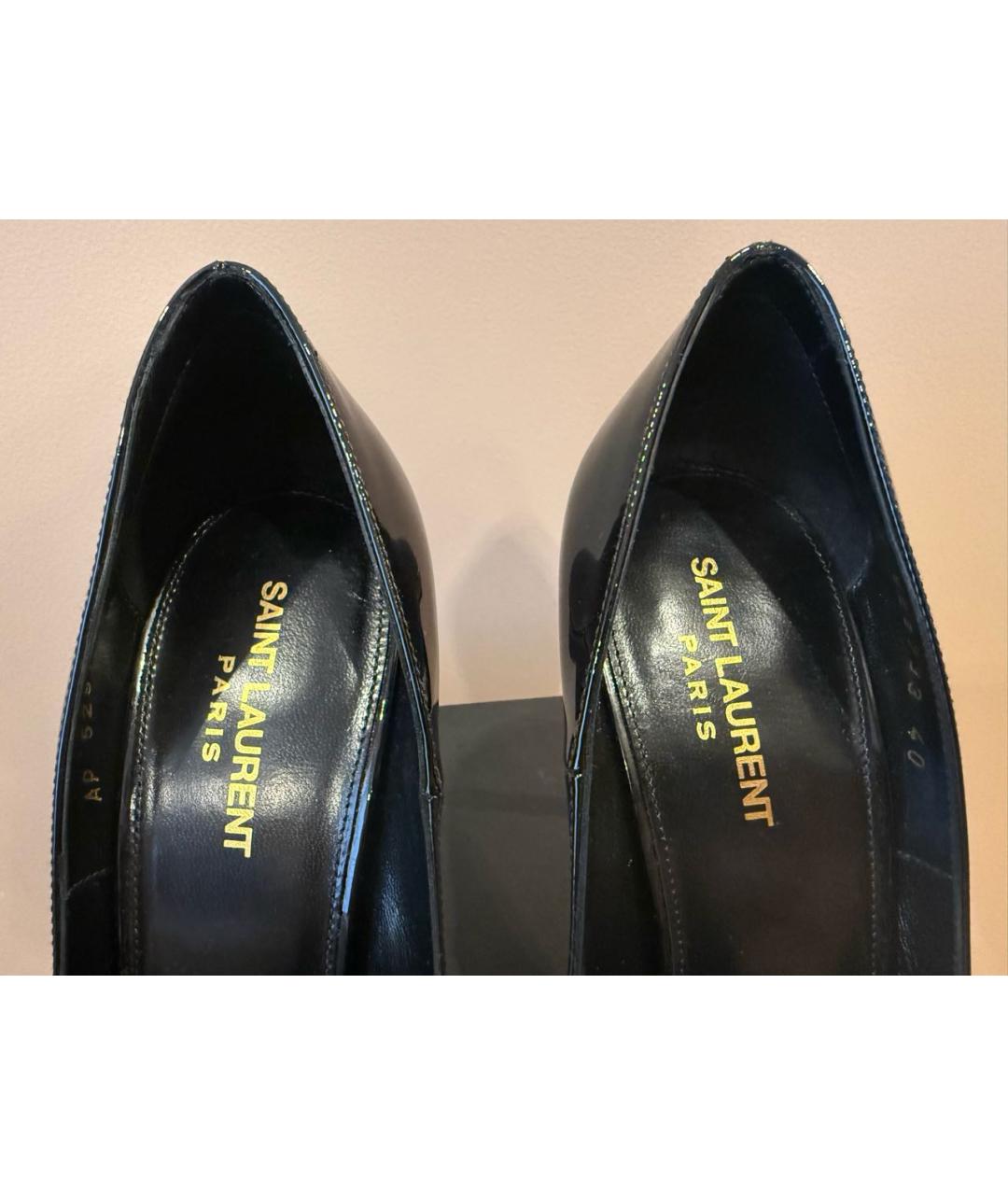 SAINT LAURENT Черные туфли из лакированной кожи, фото 4