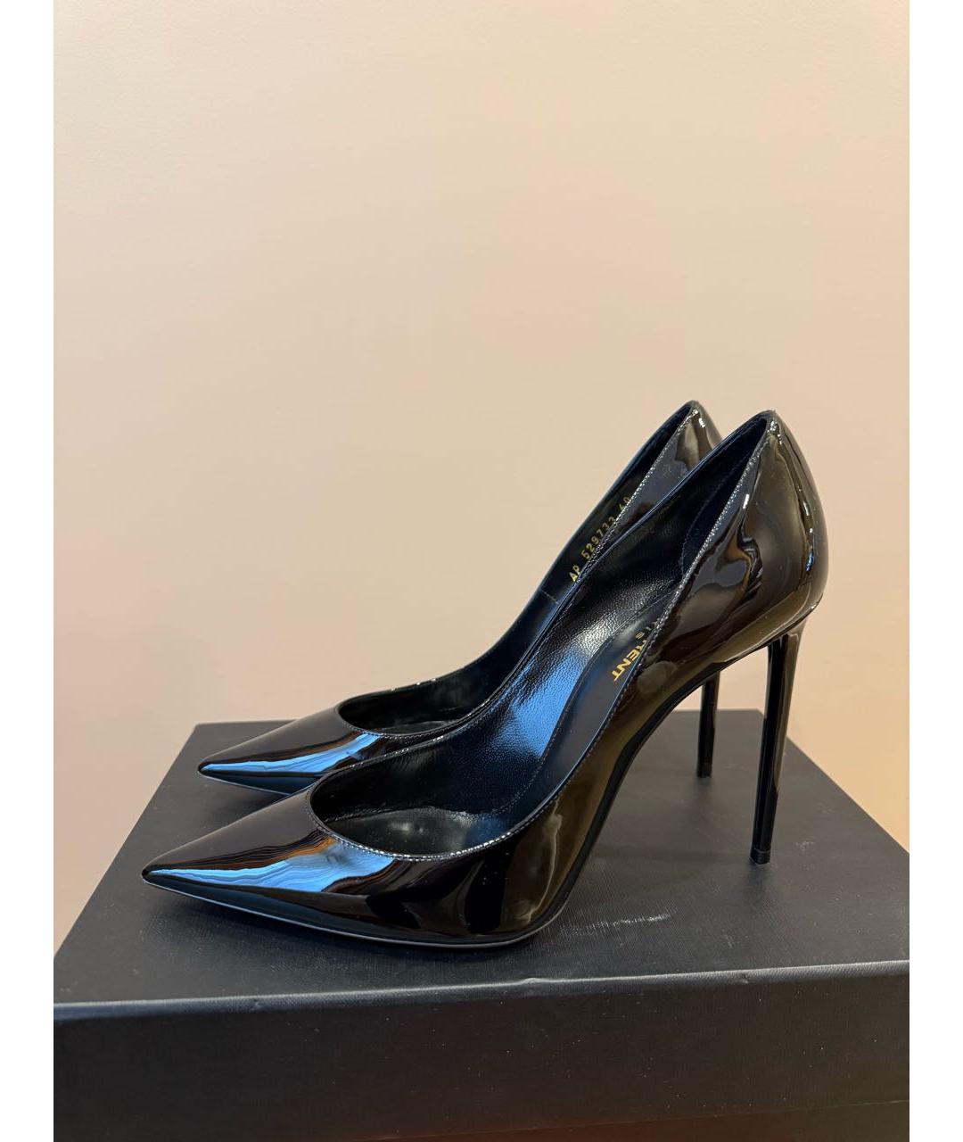 SAINT LAURENT Черные туфли из лакированной кожи, фото 6