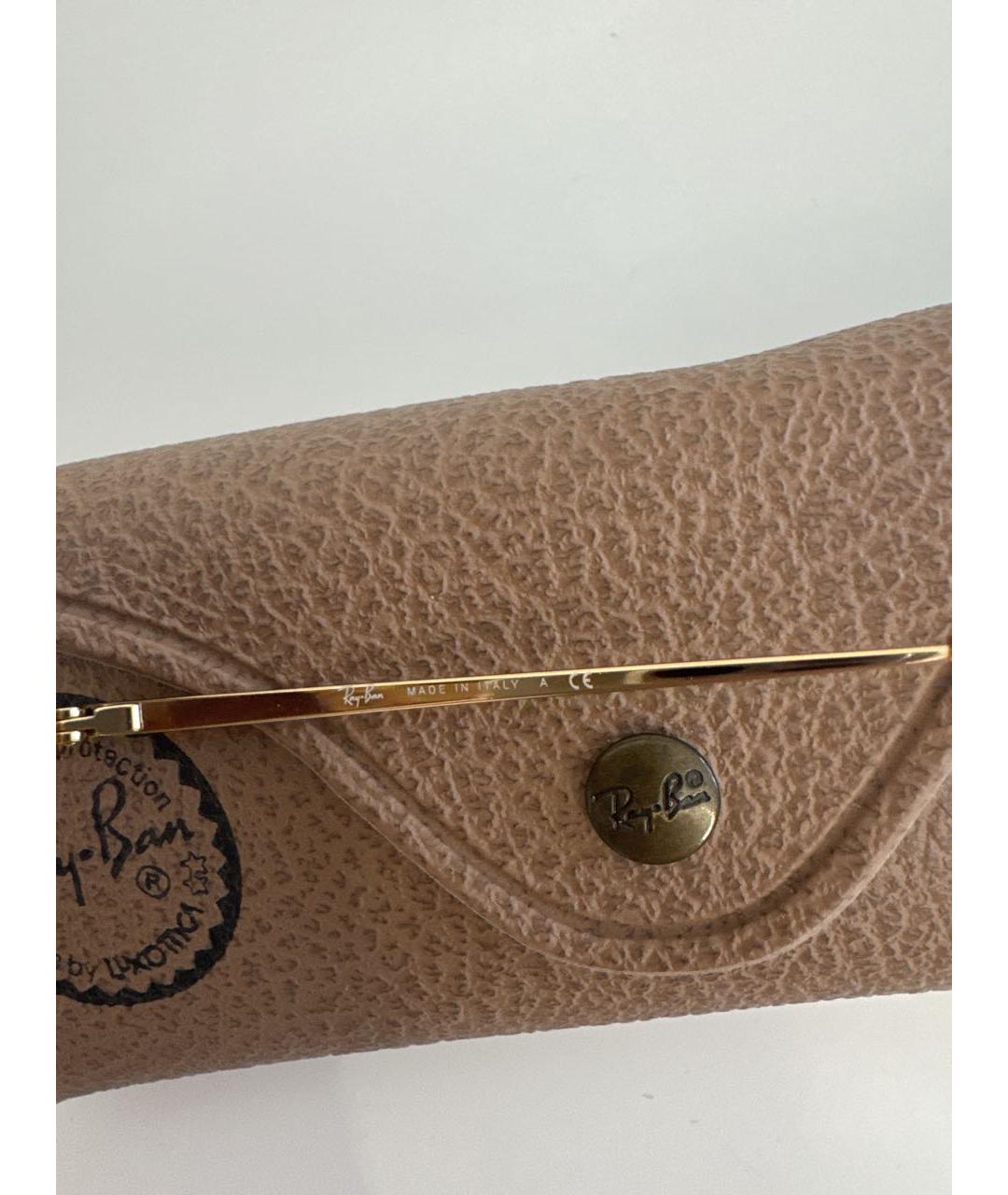 RAY BAN Коричневые металлические солнцезащитные очки, фото 3