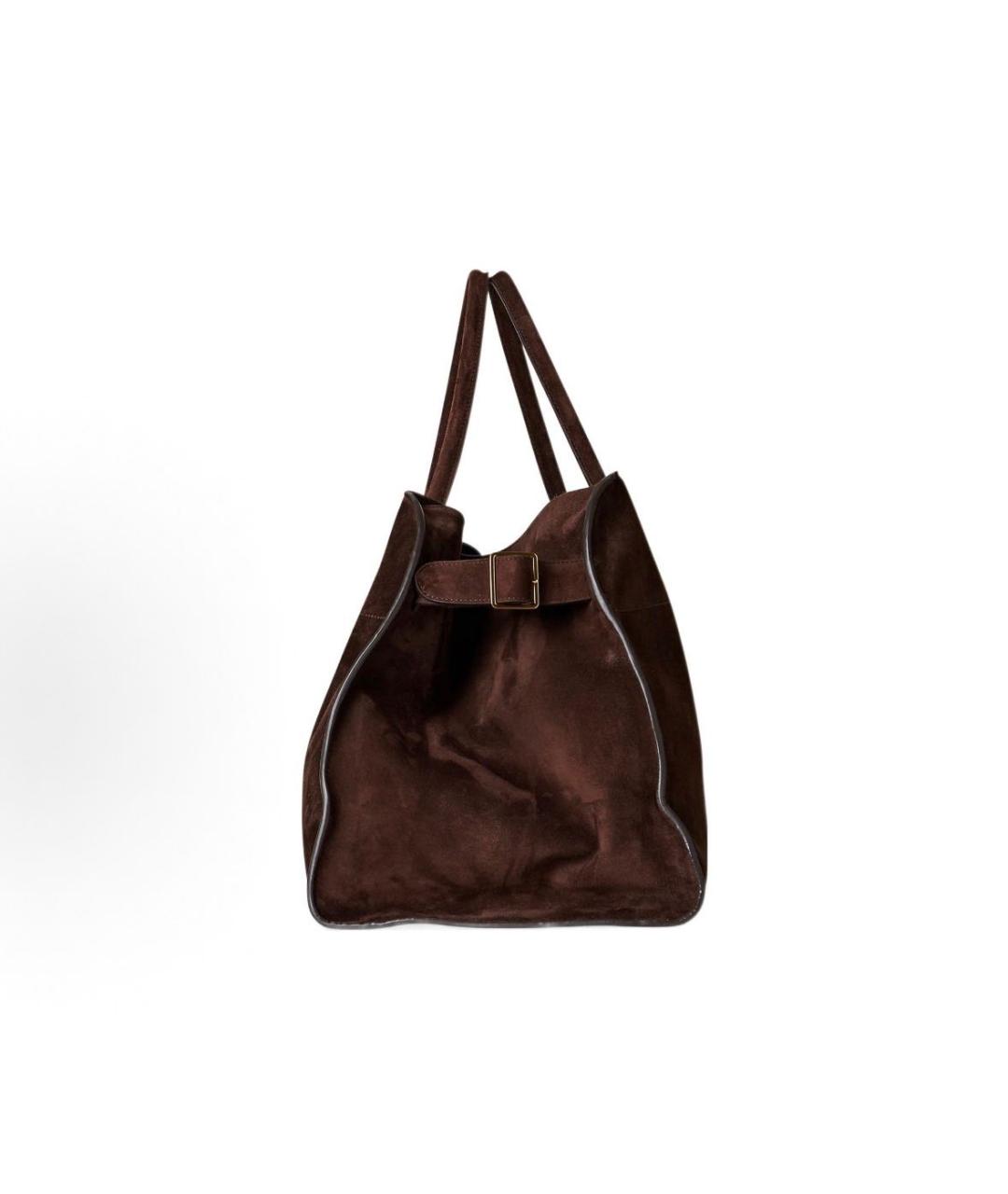 THE ROW Коричневая замшевая сумка тоут, фото 3